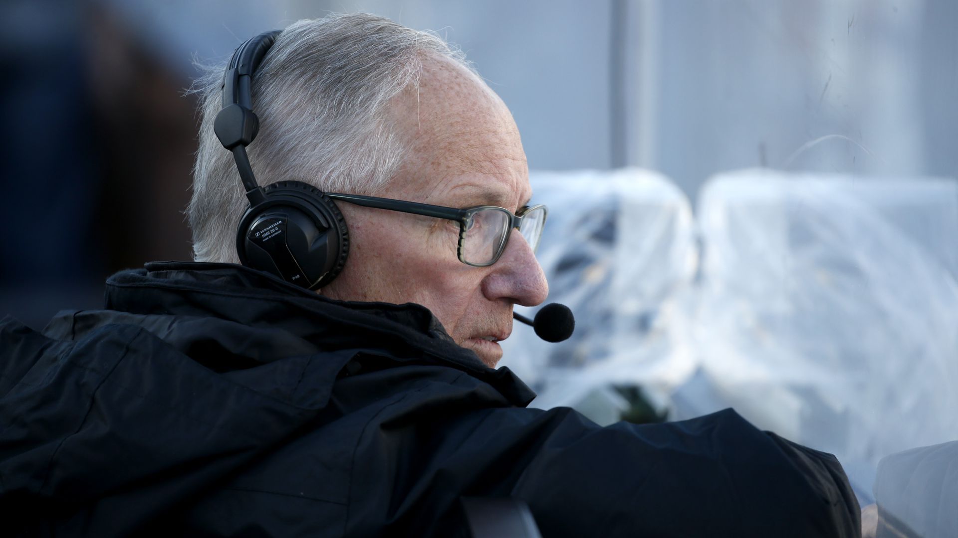 Mike "Doc" Emrick at the 2020 NHL Winter Classic. Photo: Eliot J. Schechter/NHLI via Getty Images