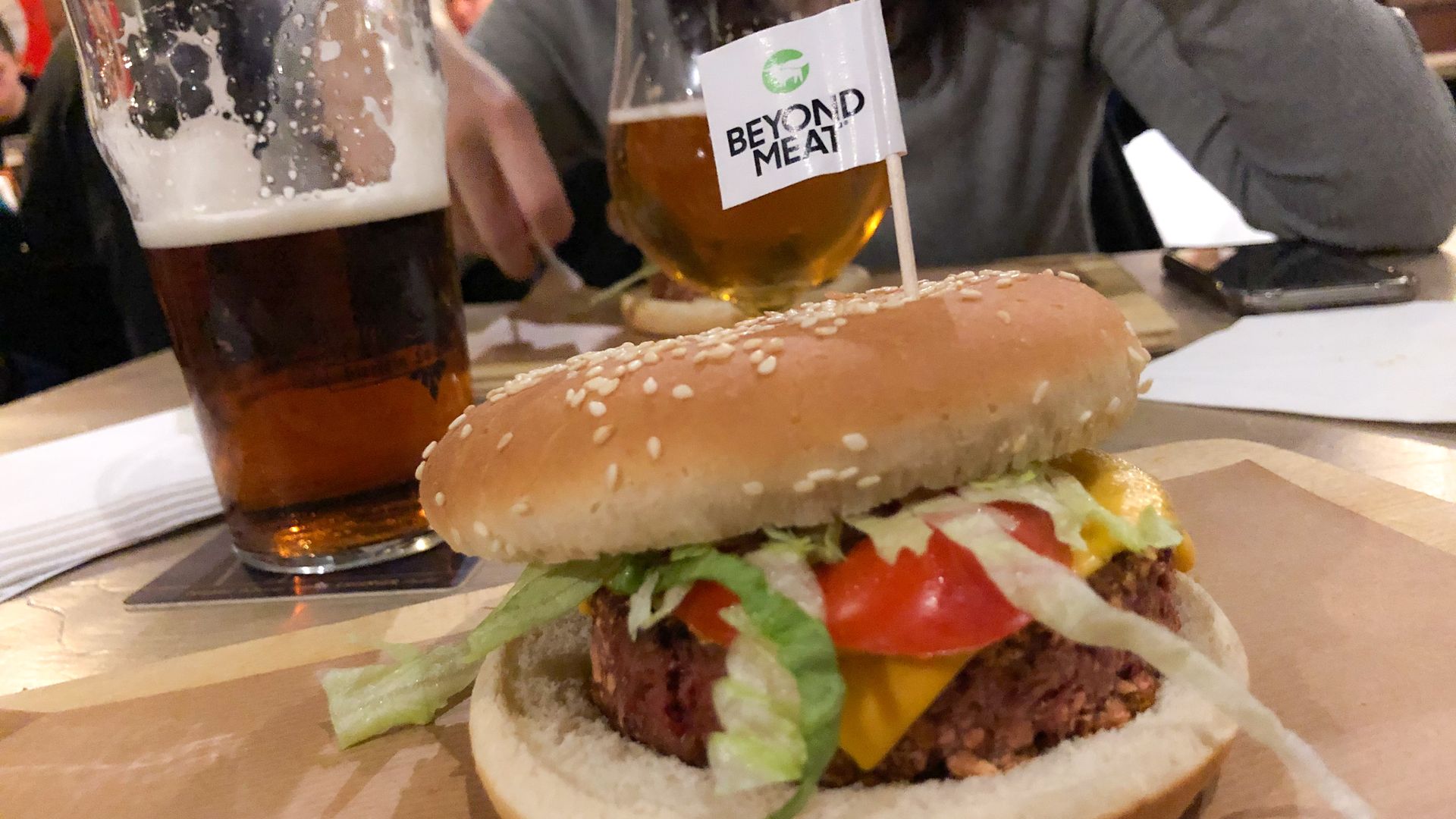 Image of a Beyond Meat meatless hamburger