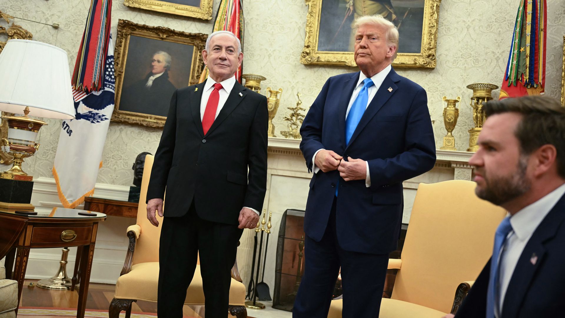 Israeli prime minister Benjamin Netanyahu and President Trump in the Oval Office.