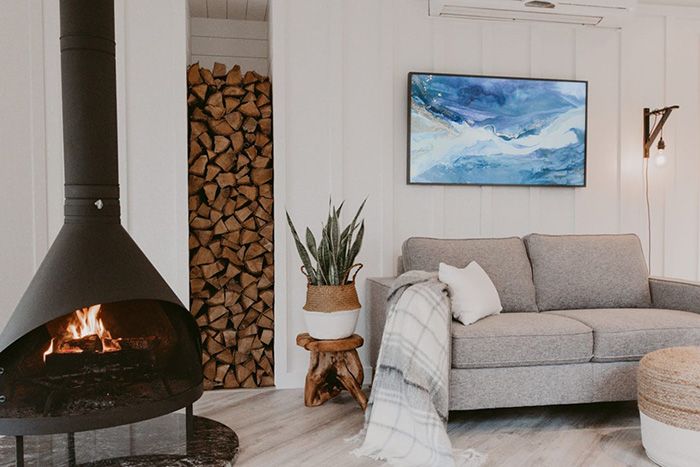 glass treehouse fire