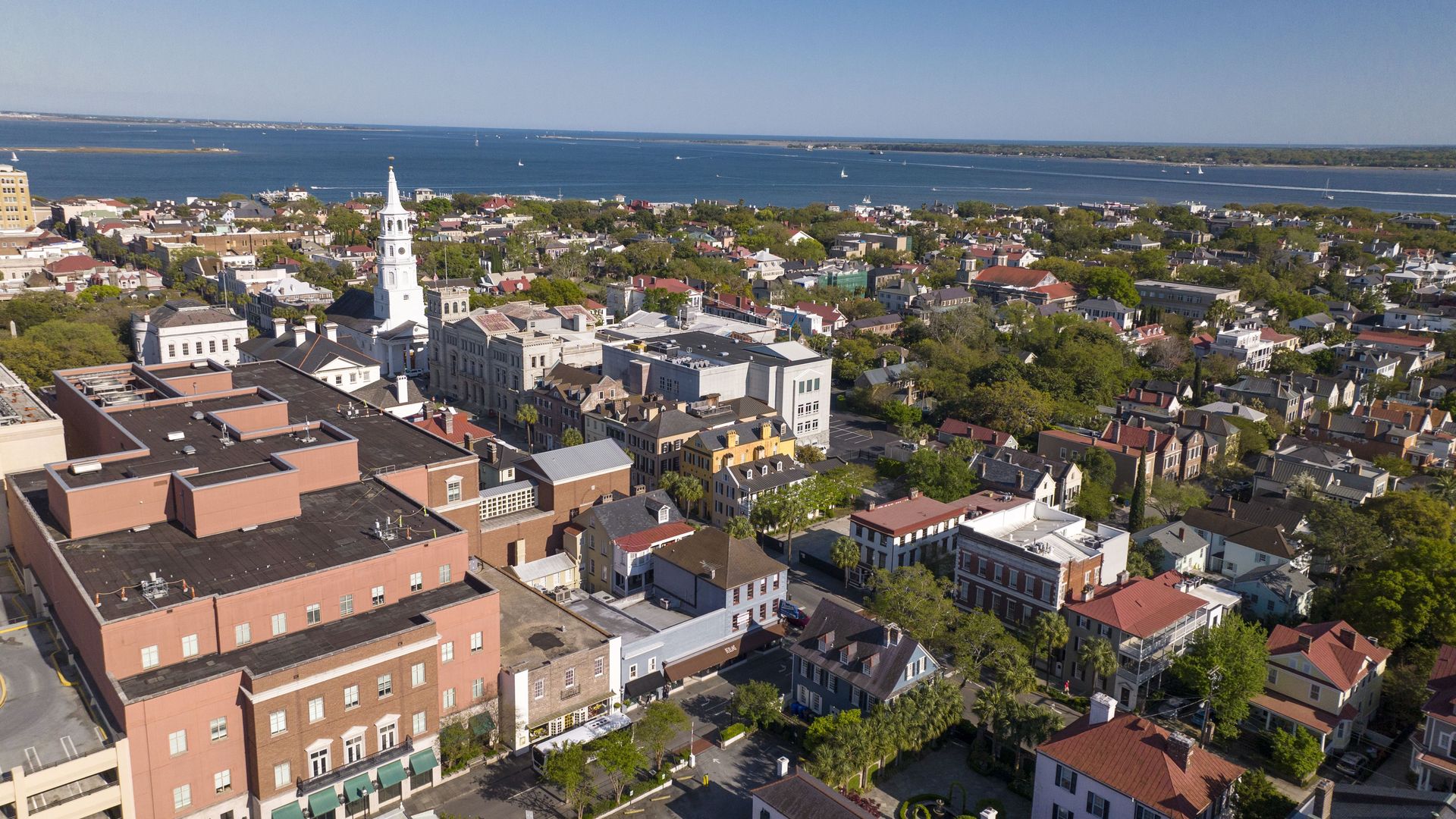 An image from above of Charleston