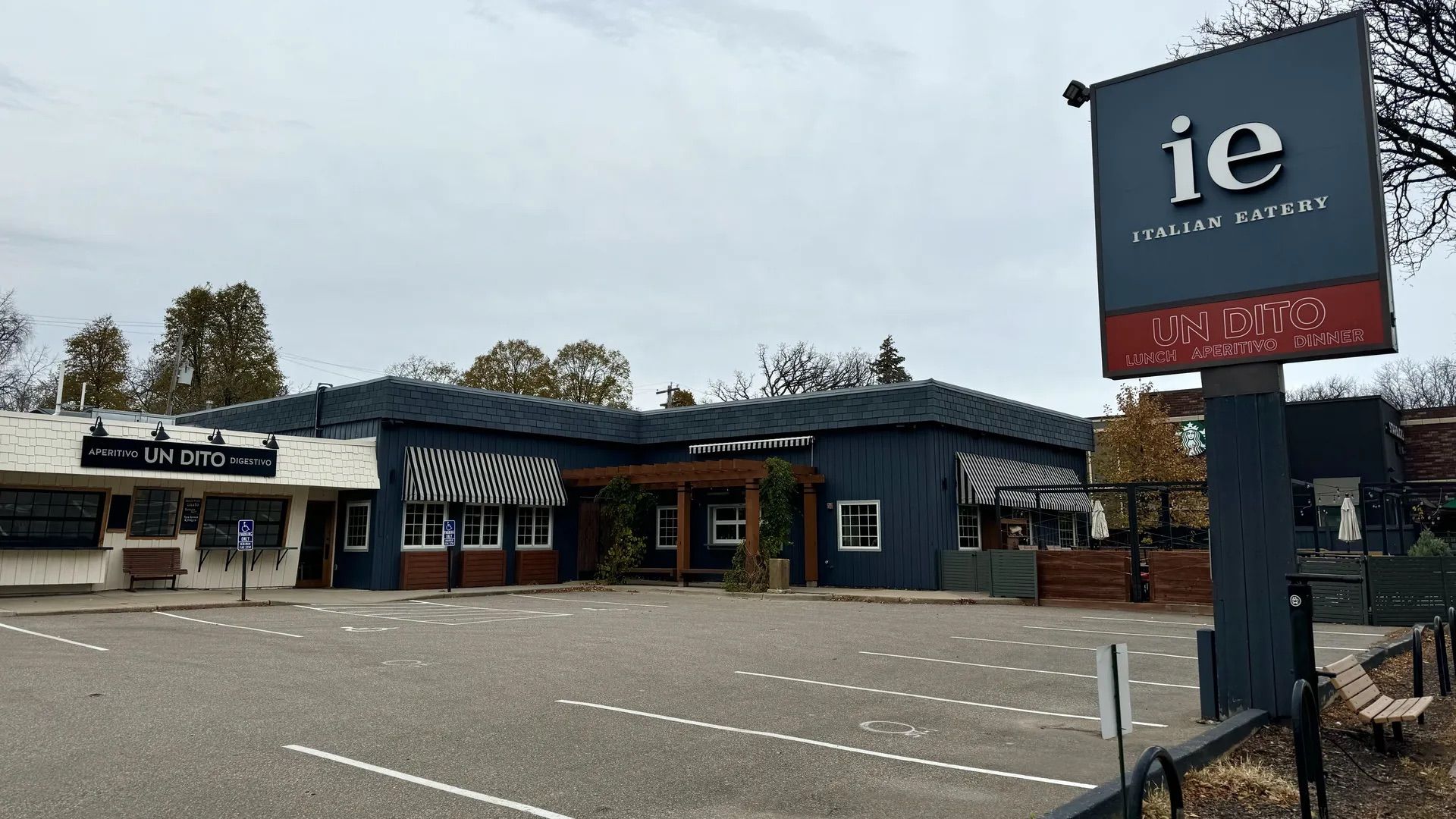 The exterior of the Italian Eatery building.