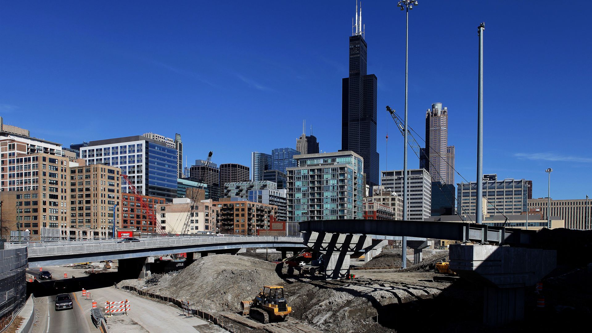 Photo of a road construction project. 