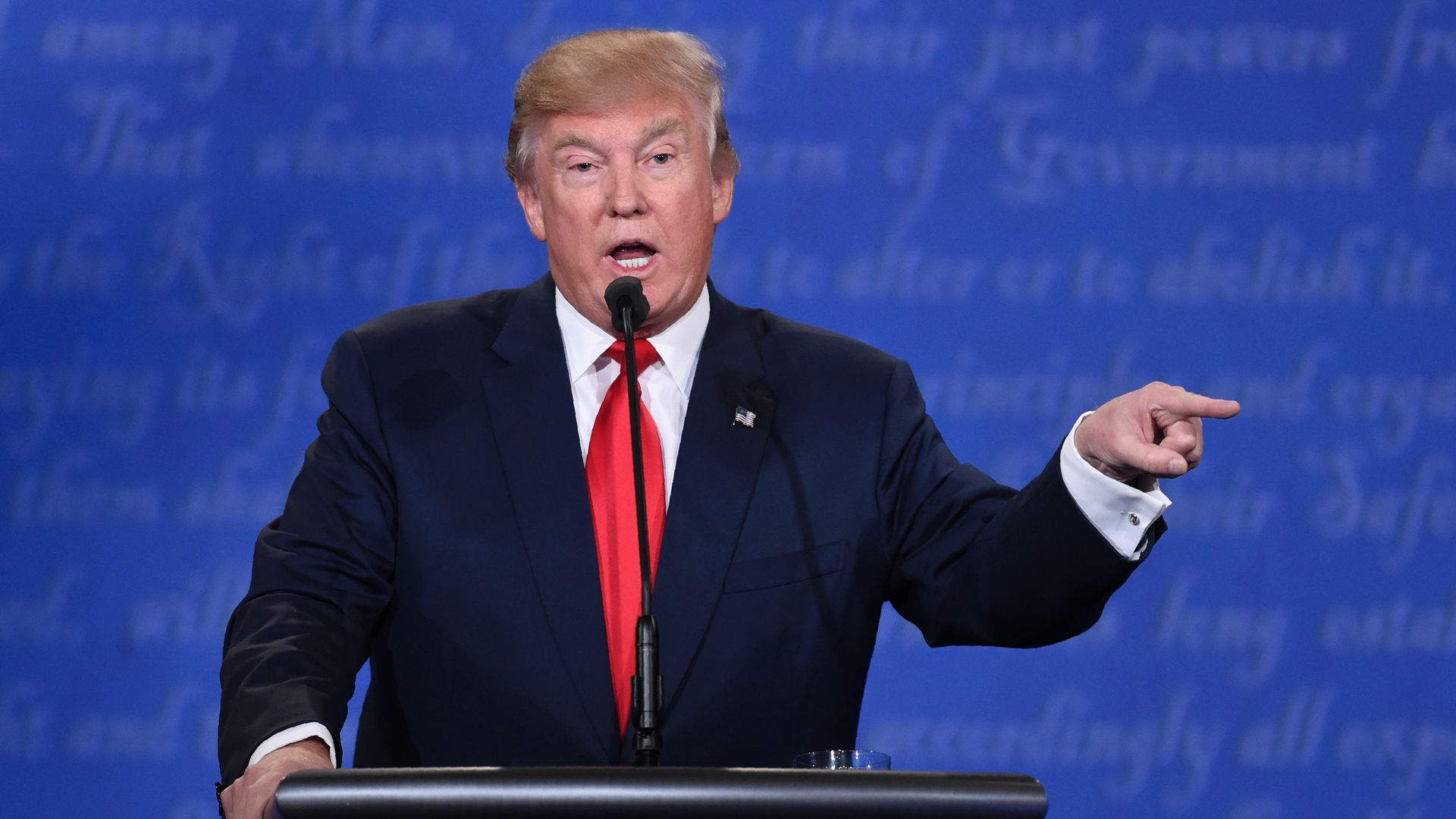 Presidential Trump on the debate stage during his 2016 presidential campaign.