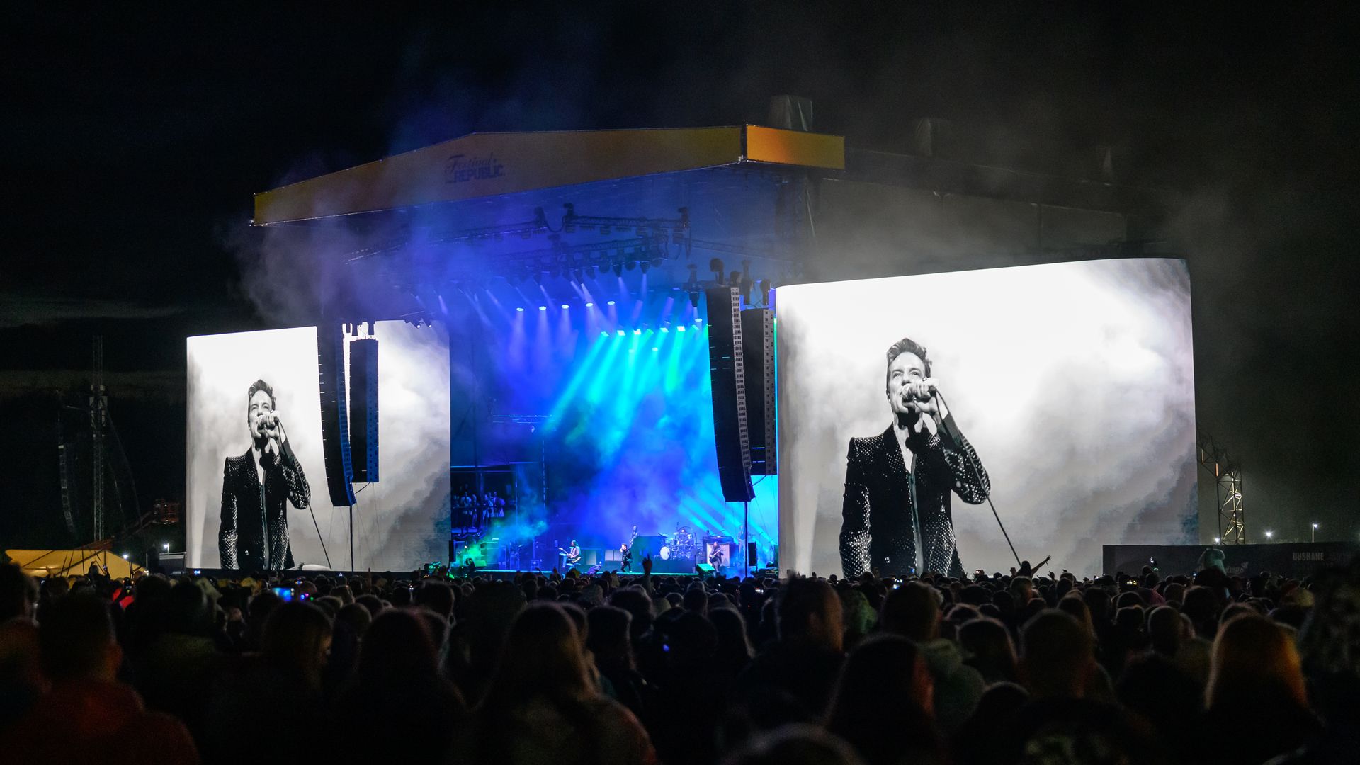 The Killers performs on Day 3 of Leeds Festival 2023 at Bramham Park on August 27, 2023 in Leeds, England.
