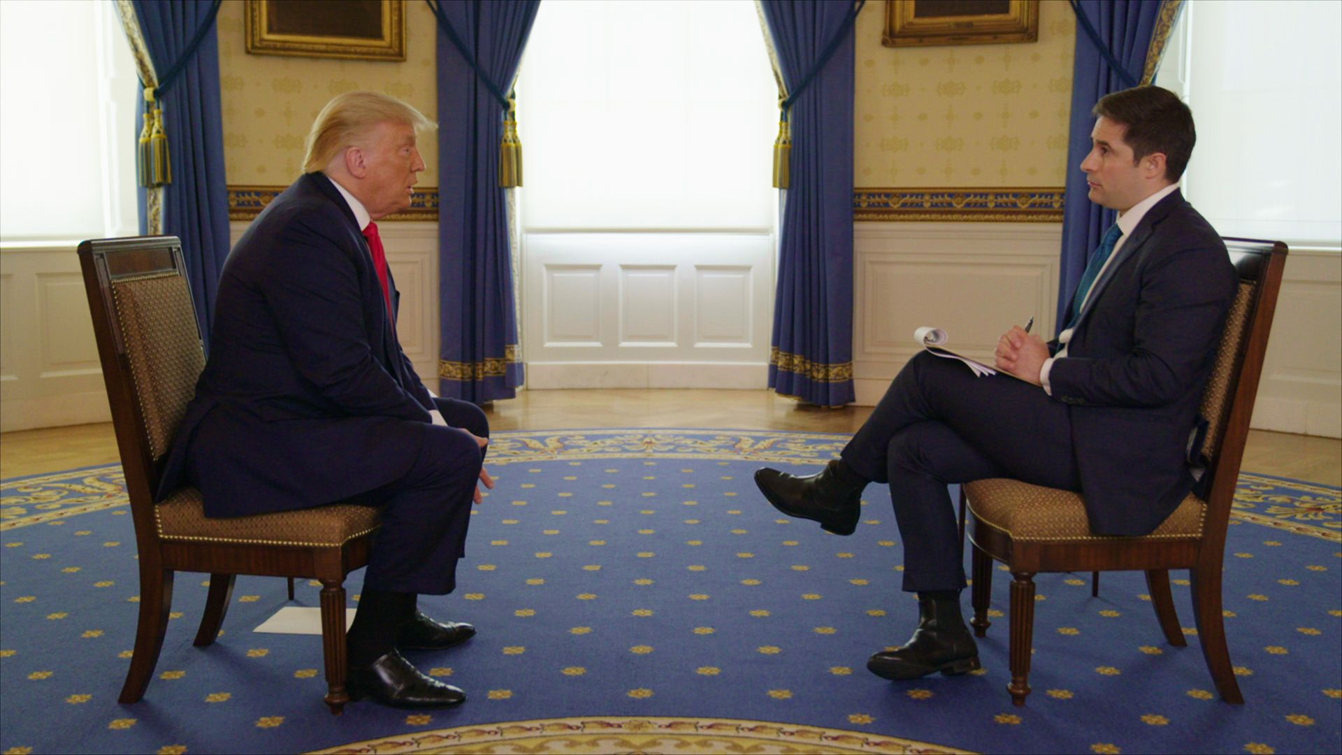 President Trump is interviewed by Axios' Jonathan Swan