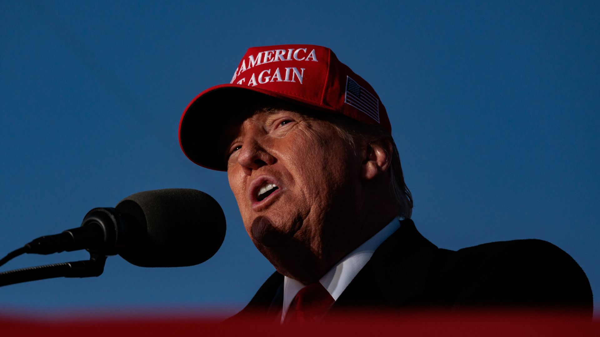 Former US President Donald Trump speaks during a campaign rally at the Schnecksville Fire Hall in Schnecksville, Pennsylvania, US, on Saturday, April 13, 2024