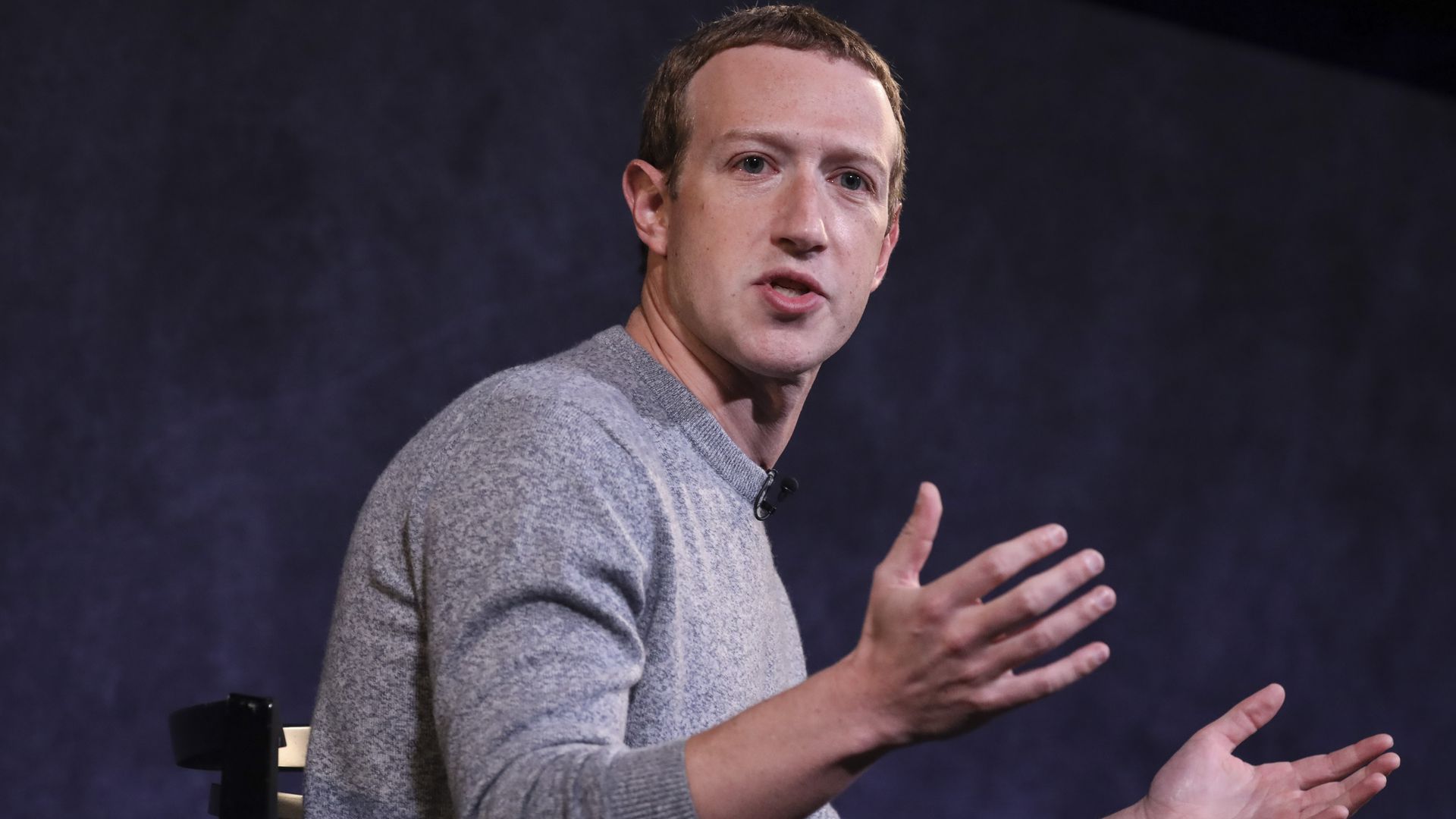 Facebook CEO Mark Zuckerberg addresses a crowd.