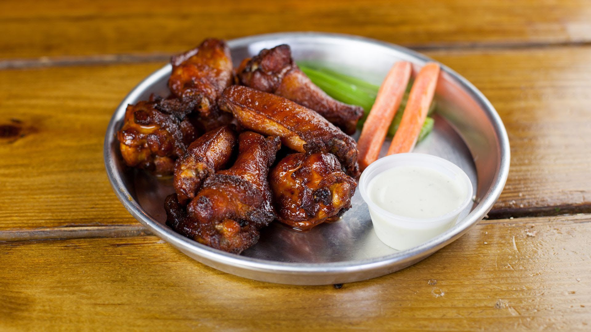 A fresh plate of chicken wings from Edley's