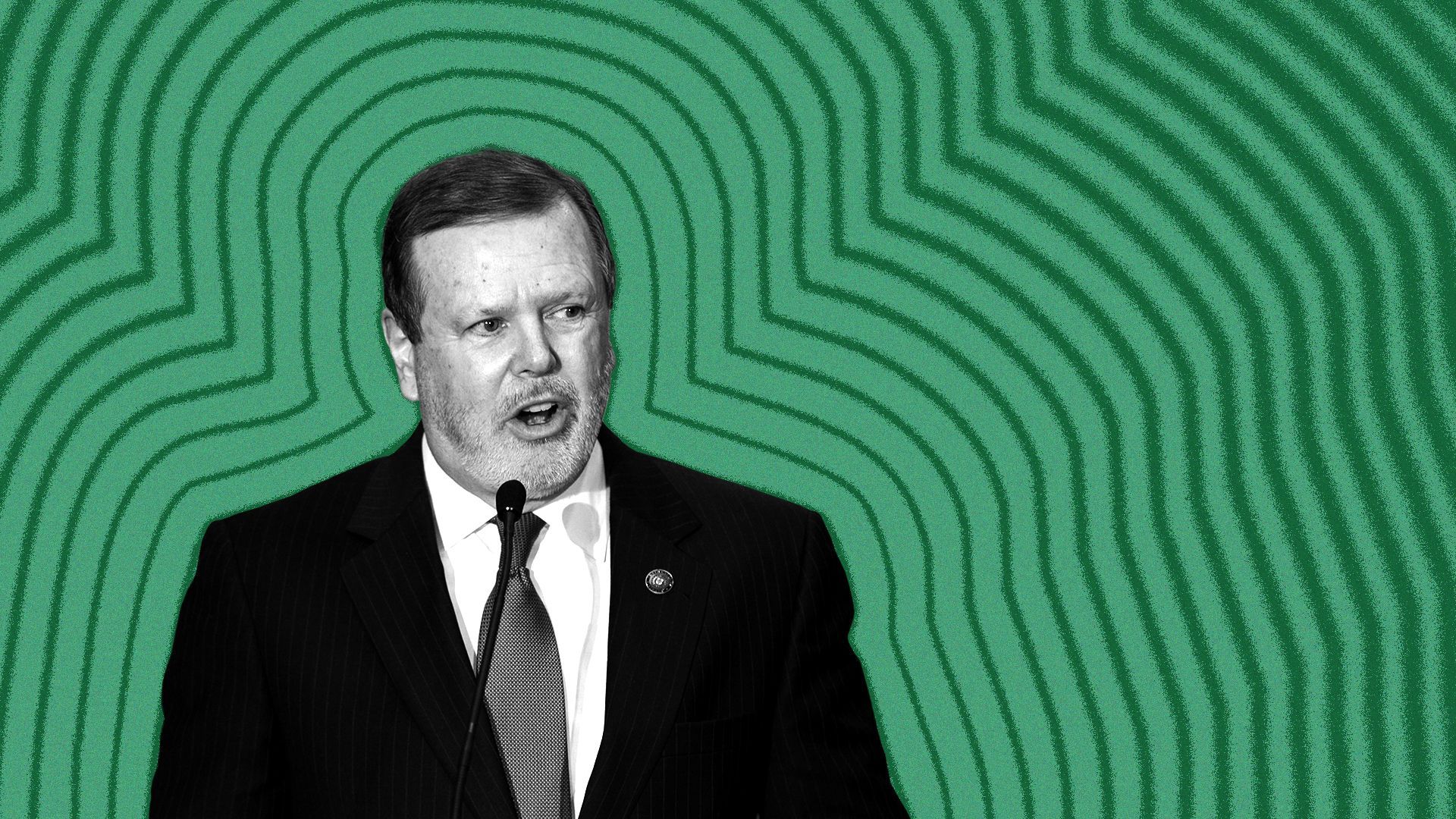 Photo illustration of North Carolina Senator Phil Berger with lines radiating from him.