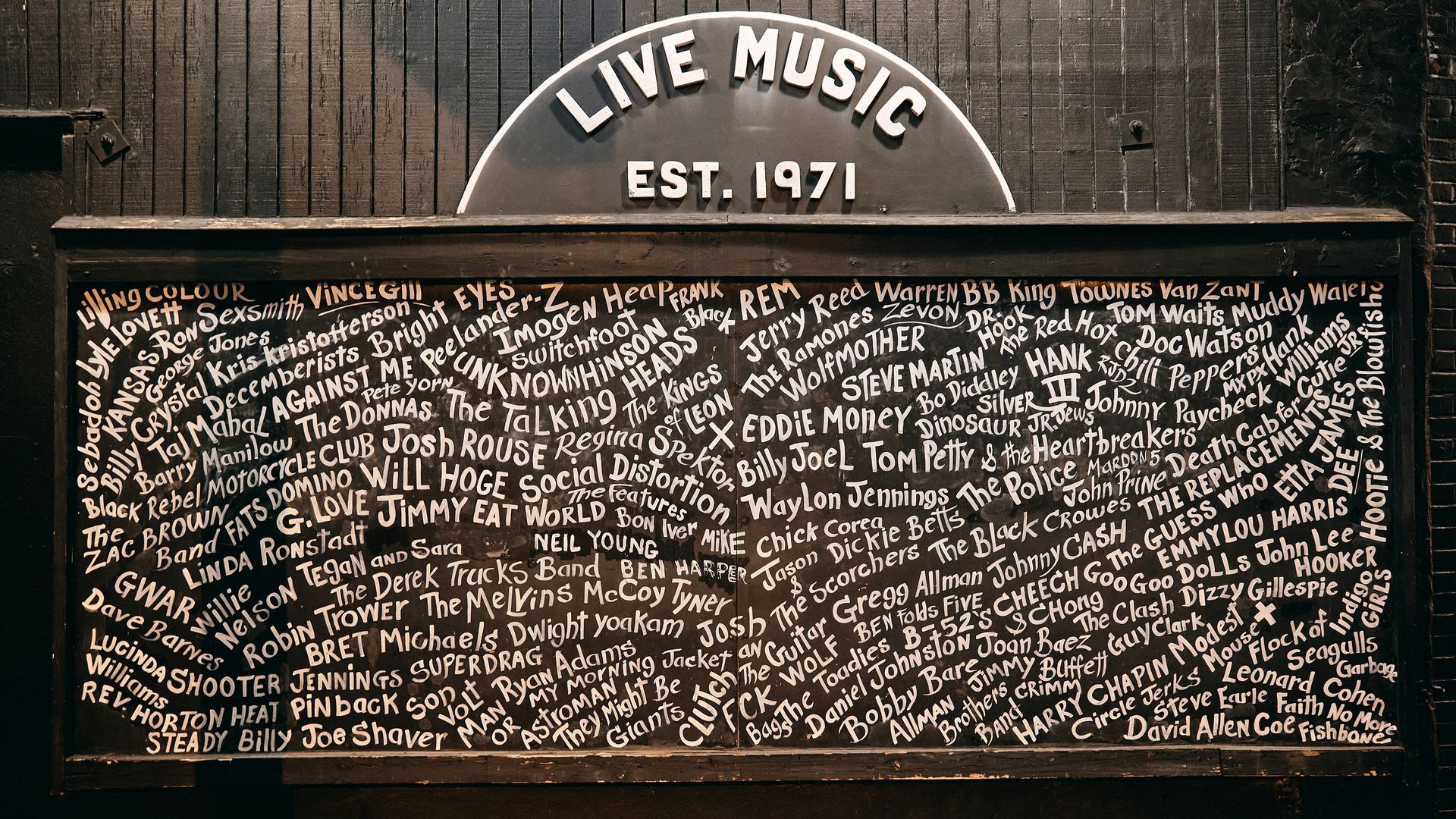 A sign outside Exit/In. 