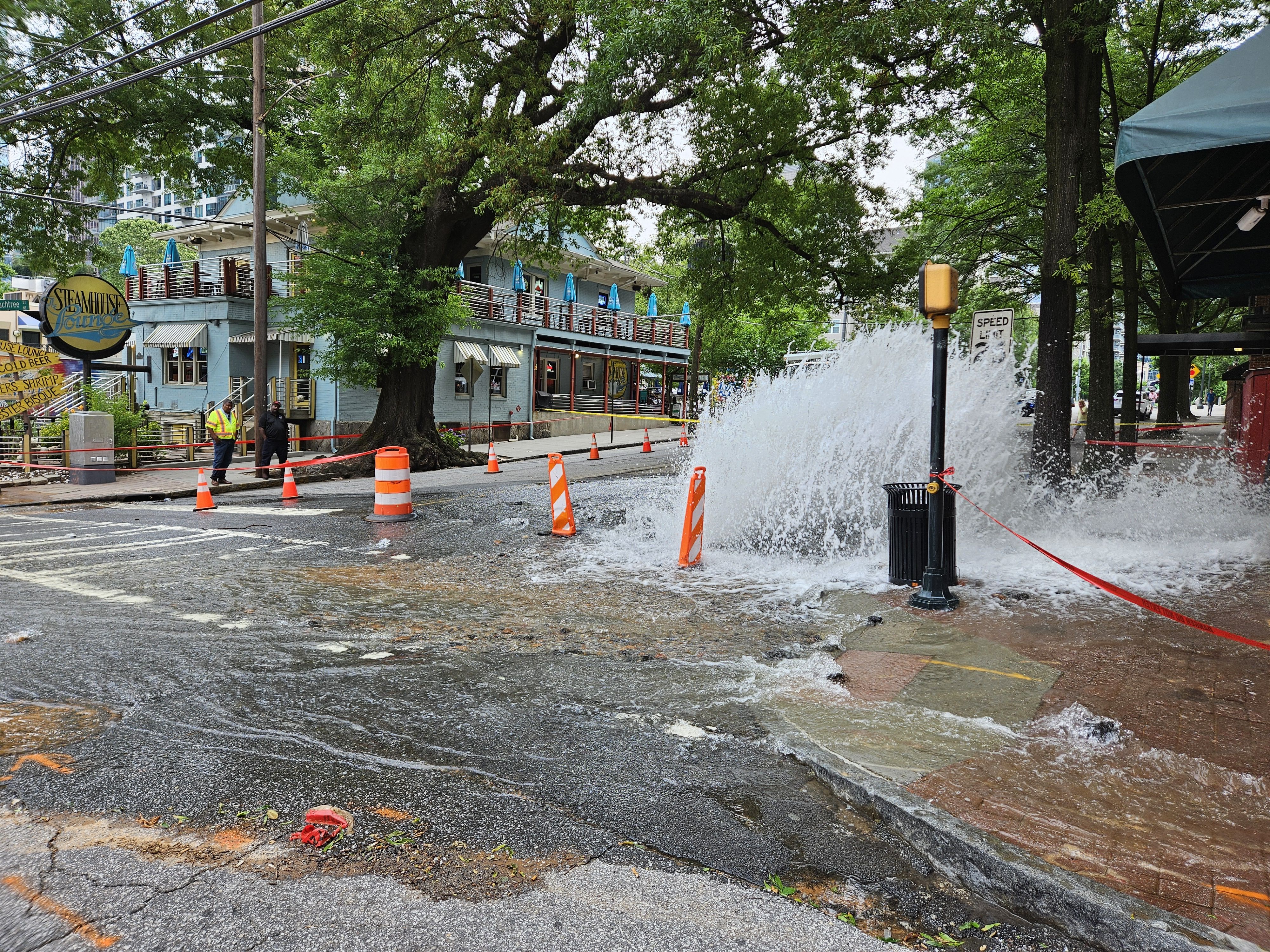 Water main break at 11th and W. Peachtree streets in Midtown.
