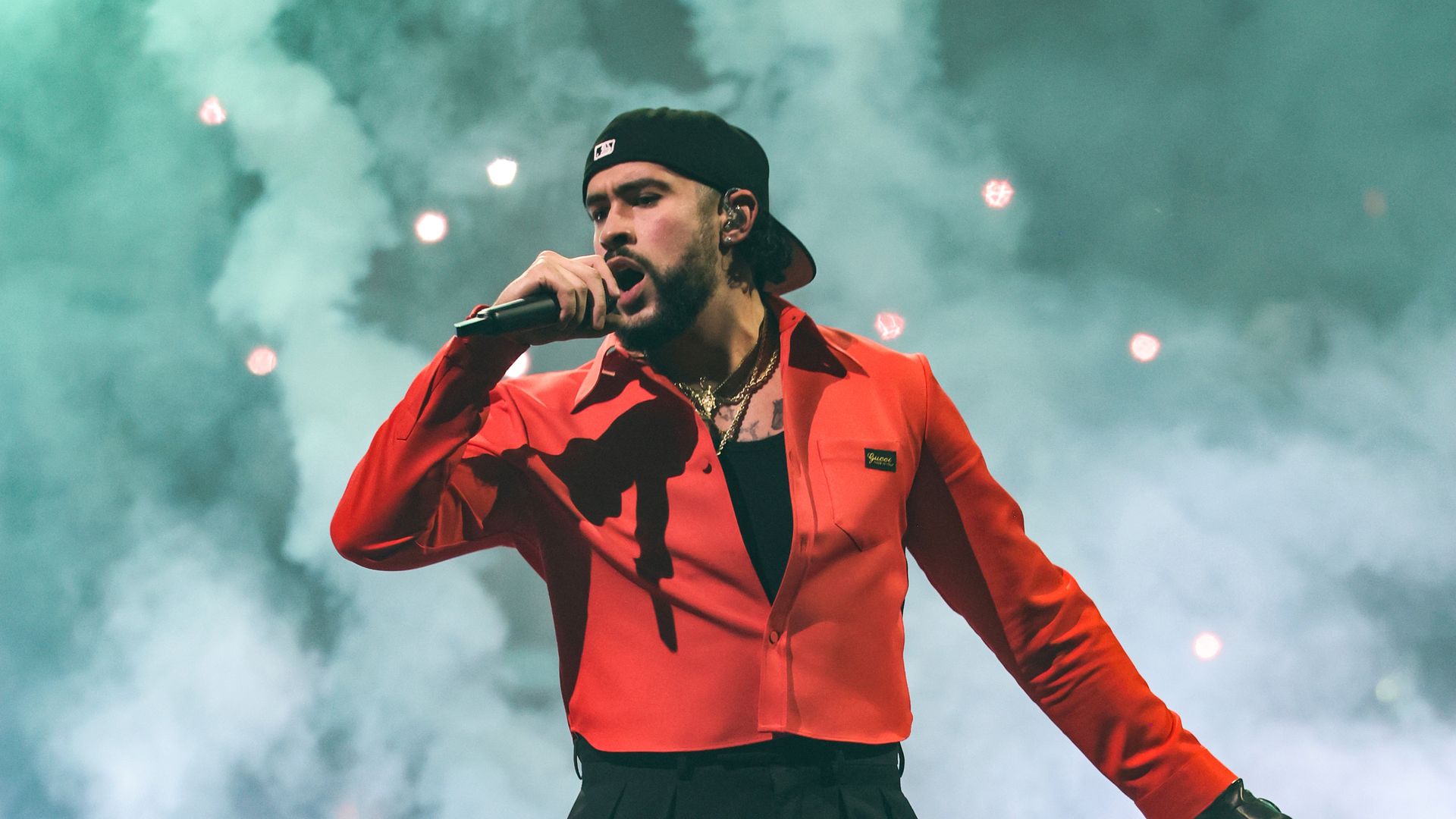 Rapper performing