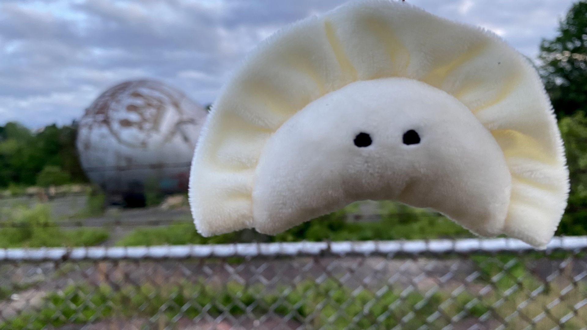 A pierogi stuffed animal near the westinghouse atom smasher