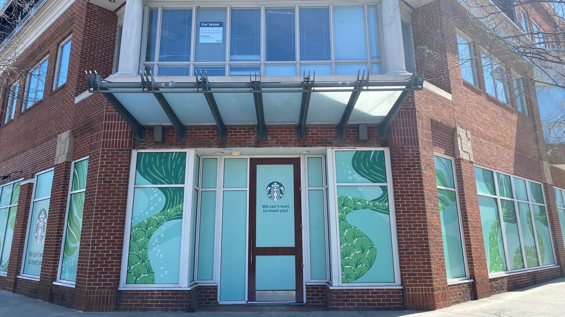 A photo of a storefront where Starbucks plans to open