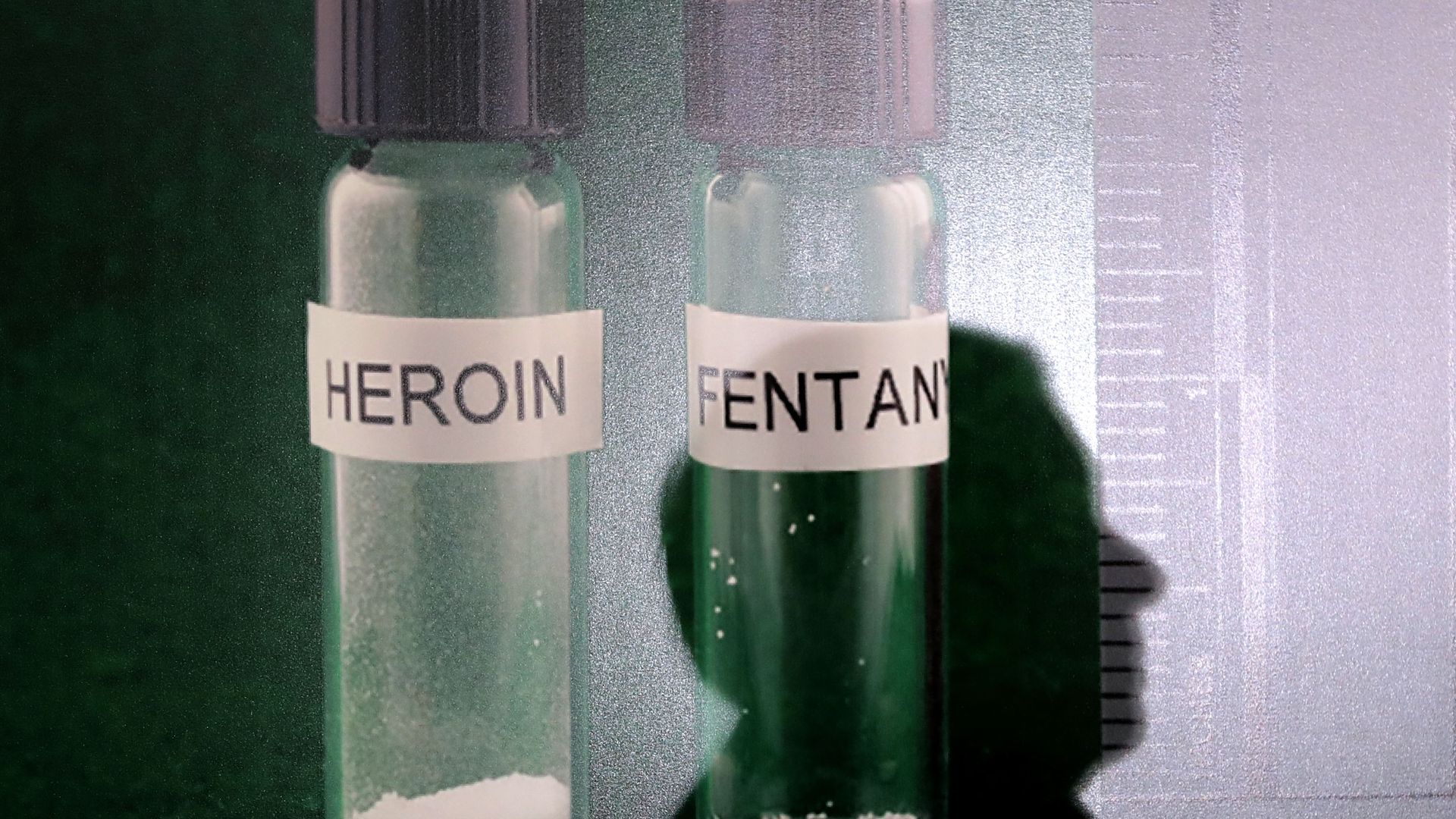 Containers of heroin and fentanyl