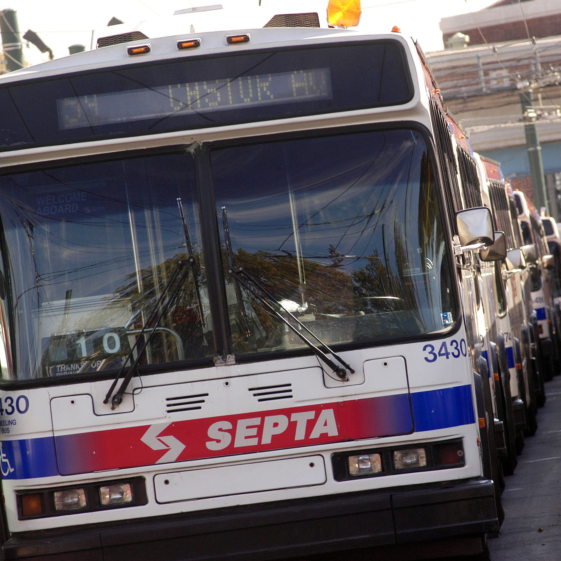 Parked SEPTA buses
