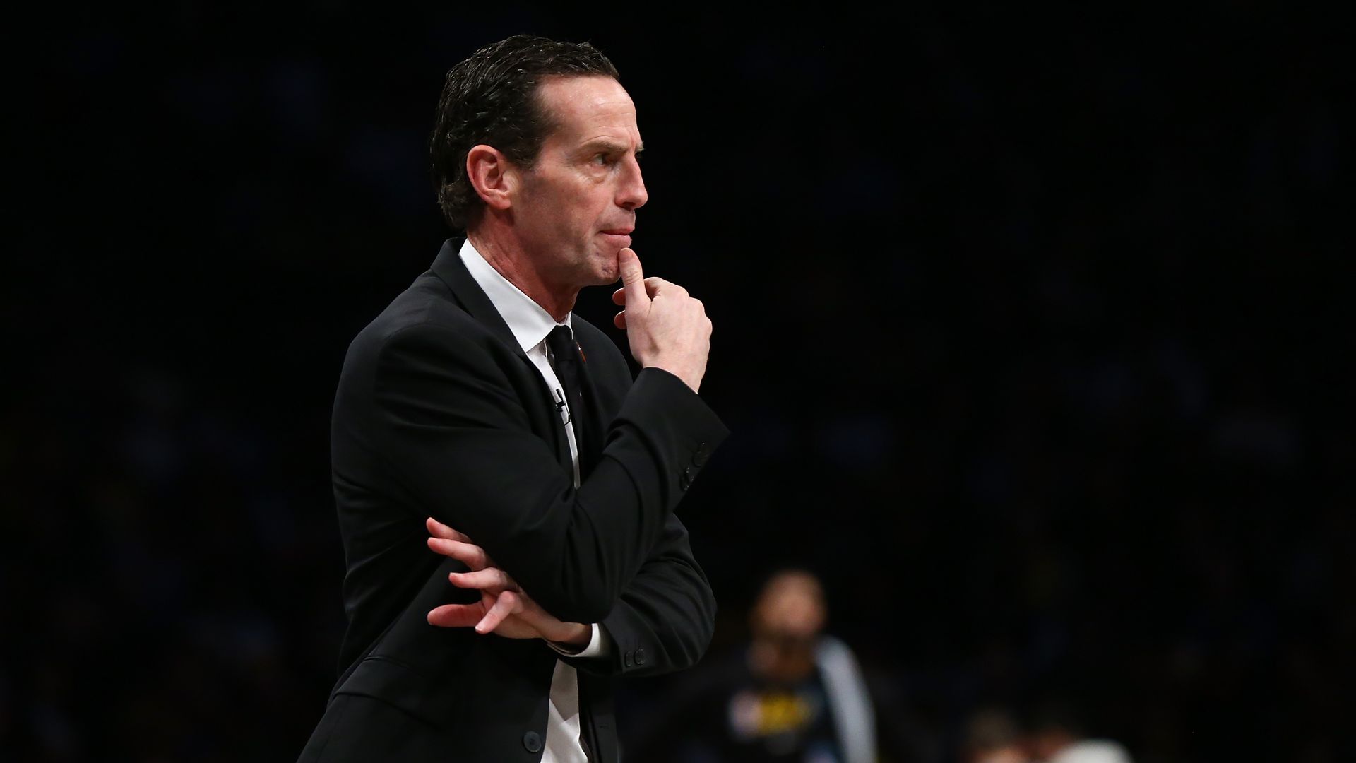 NBA head coach Kenny Atkinson in profile 