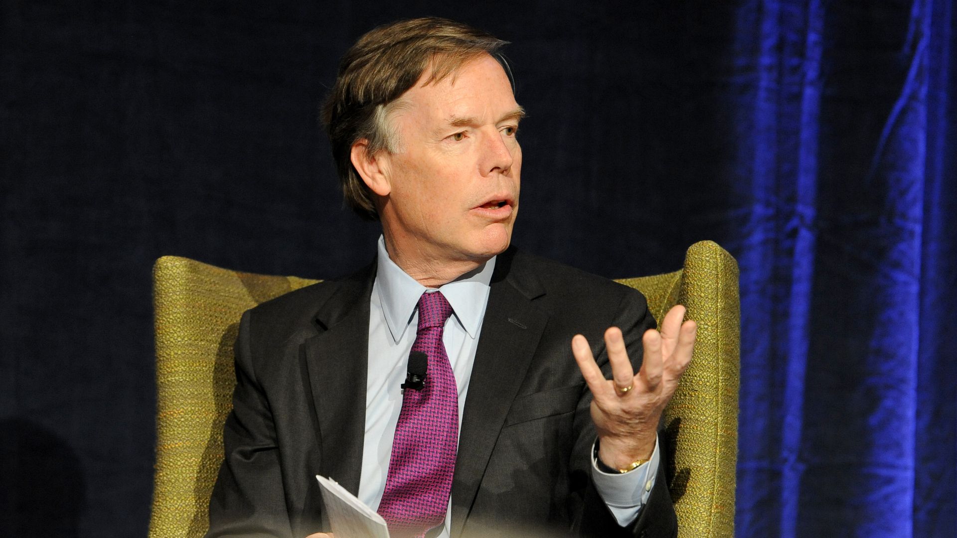 U.S. ambassadorial nominee Nick Burns is seen addressing an audience.