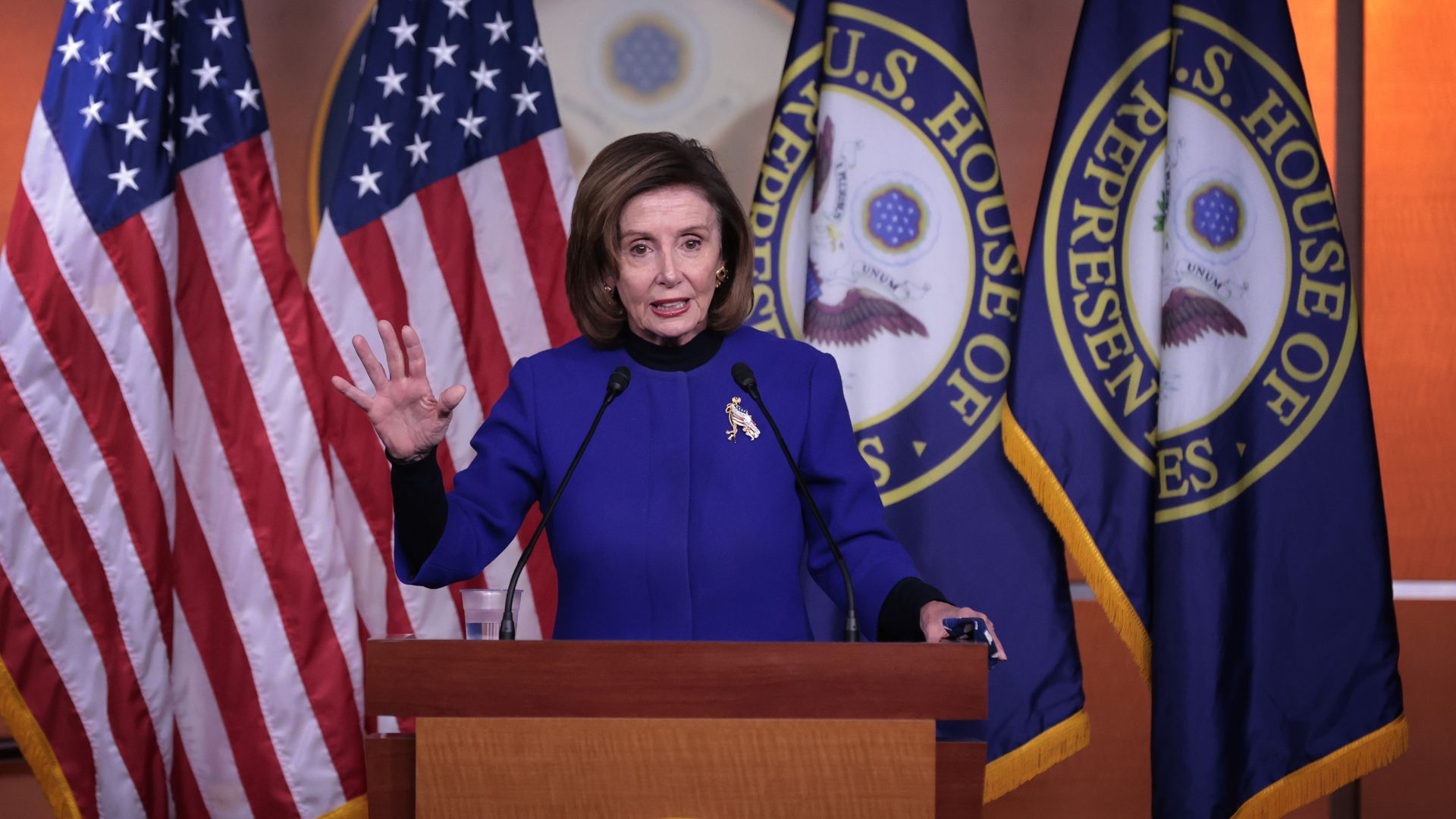 Speaker of the House Nancy Pelosi during a December news conference in Washington, DC.