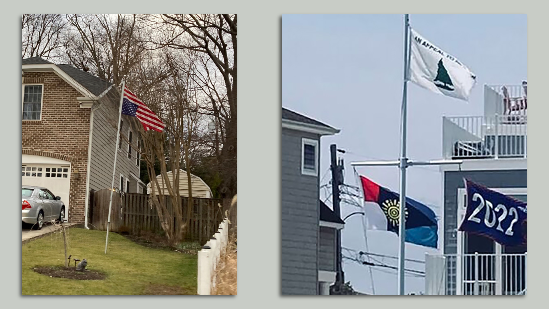 Photos of two flags flying at Alito properties
