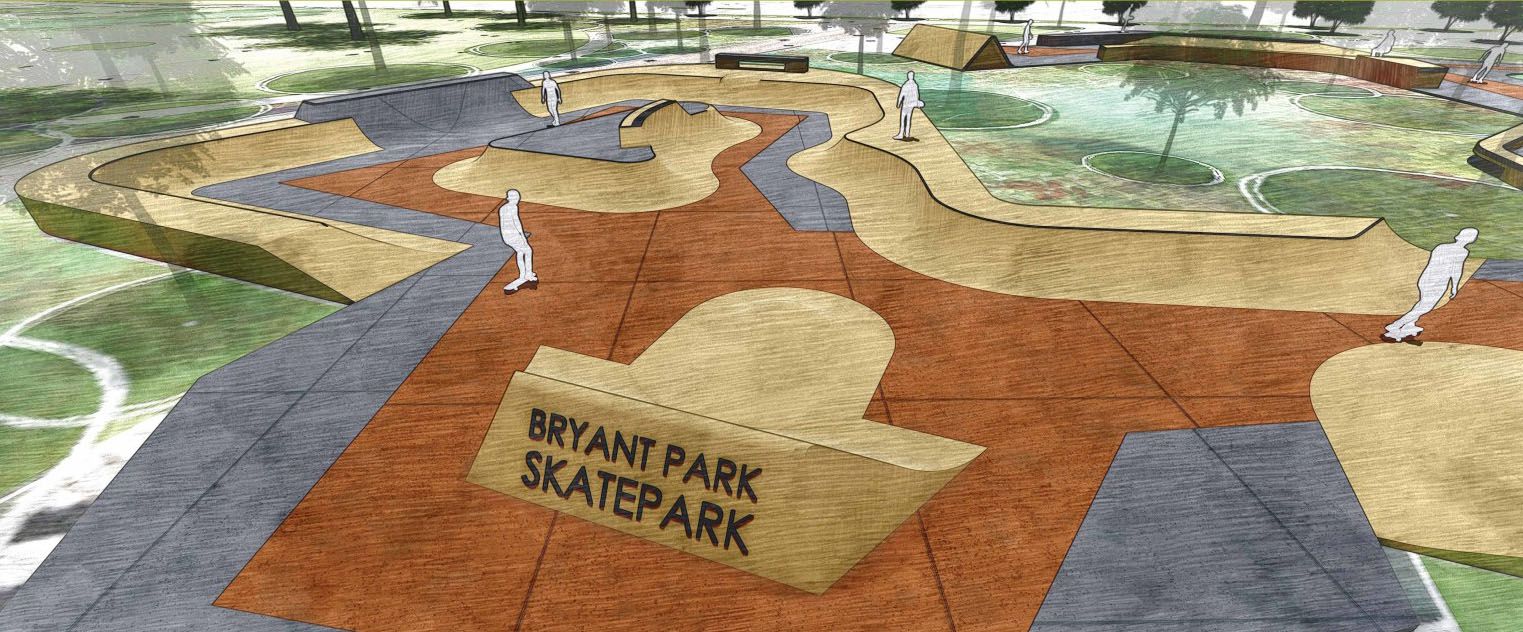 Sketch of a skate park. 