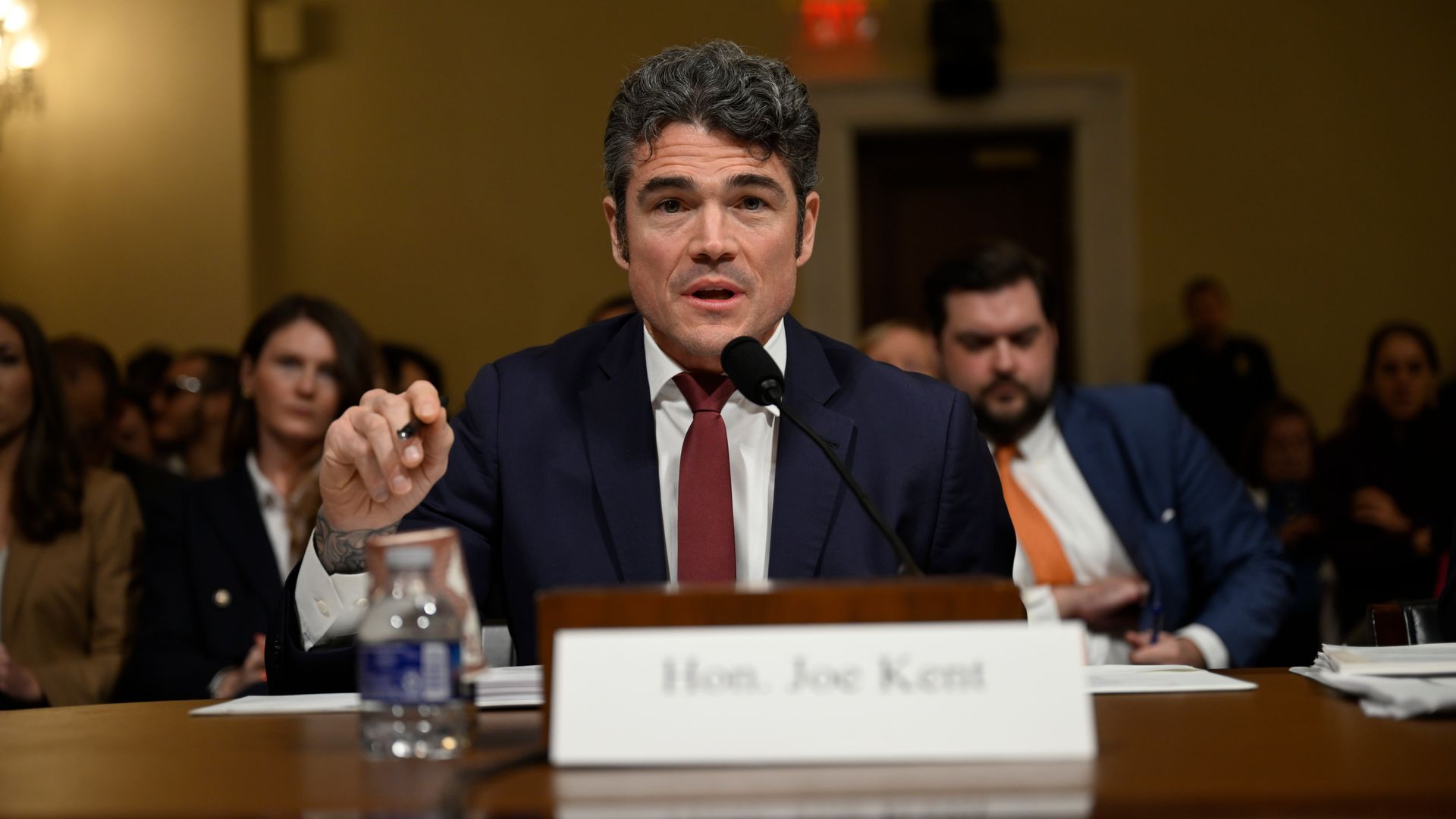 Former National Counterterrorism Center director Joe Kent testifies in front of the House Homeland Security Committee in December. 