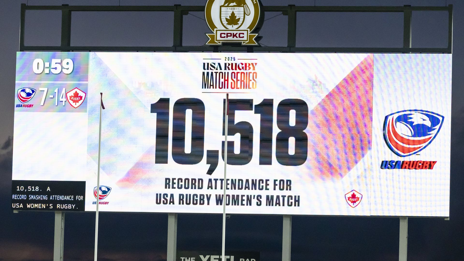 Record breaking attendance for a women's rugby match