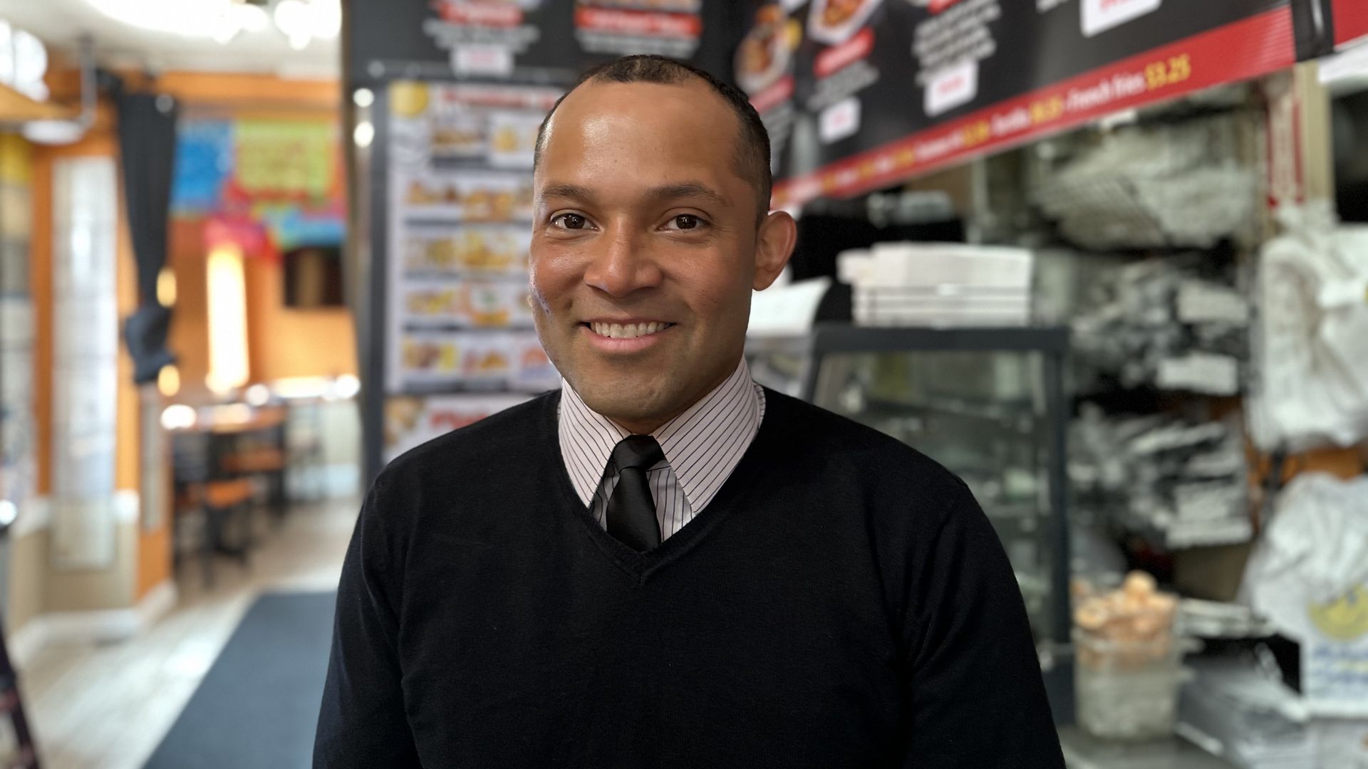Fernando Rosas, owner of Bono in East Boston, poses in his restaurant.