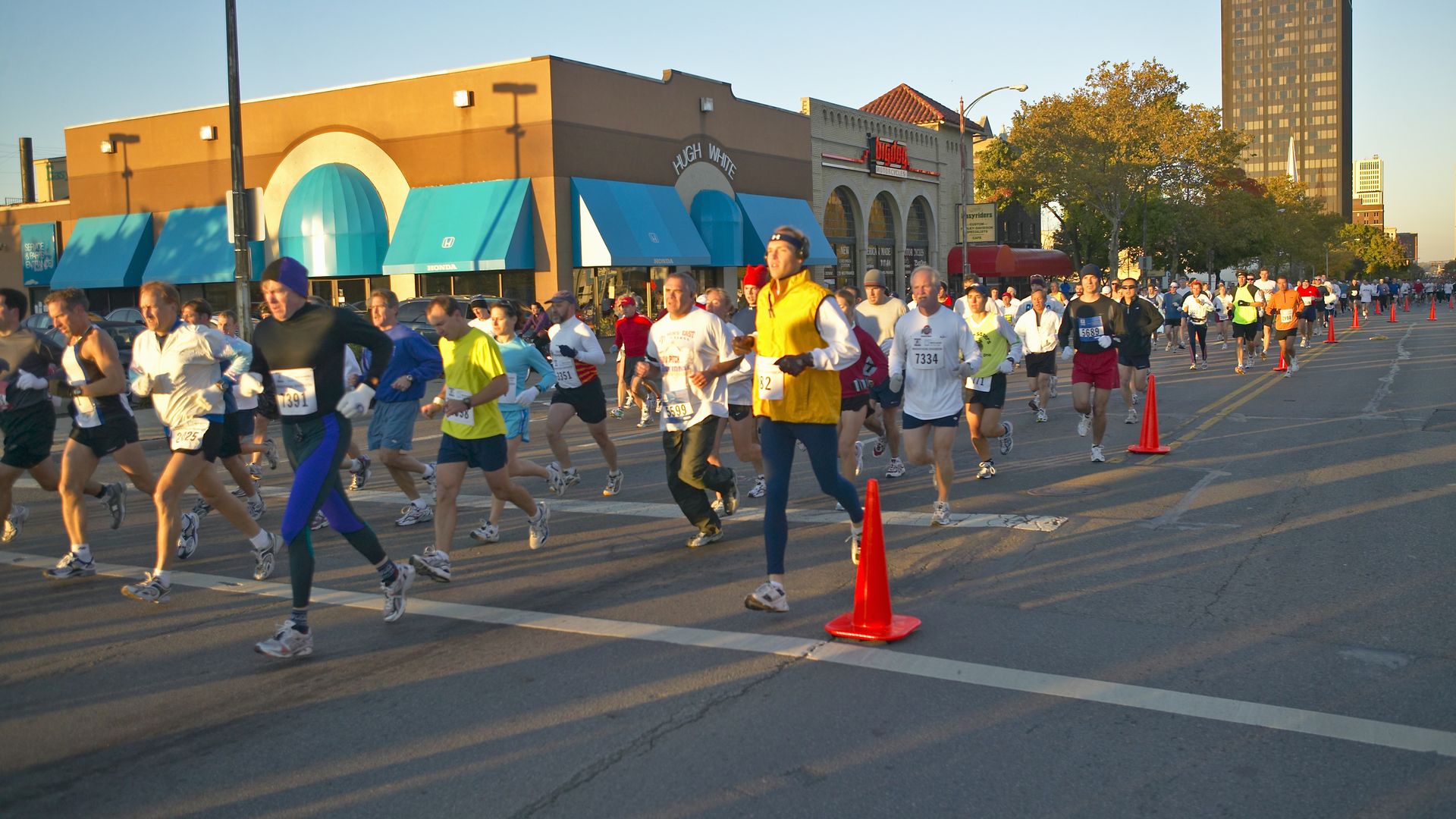 Columbus runners in a 2005 road race. 