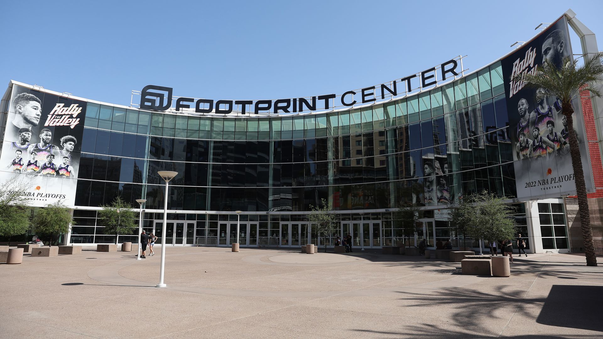 An arena that says, "Fooprint Center." 