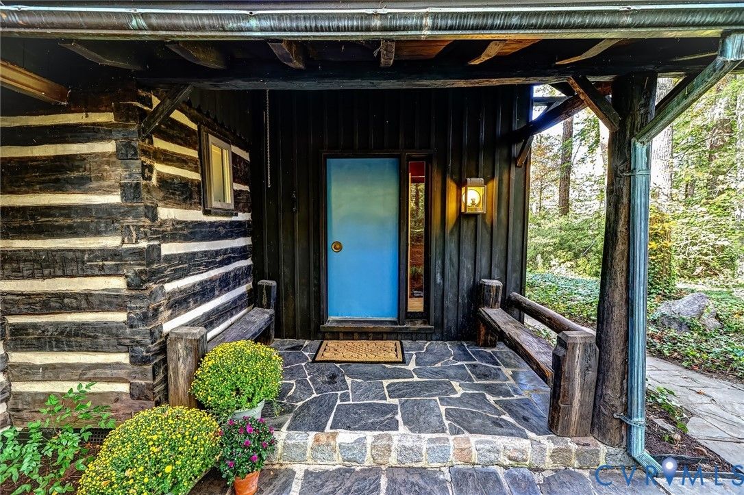 a log cabin front porch 