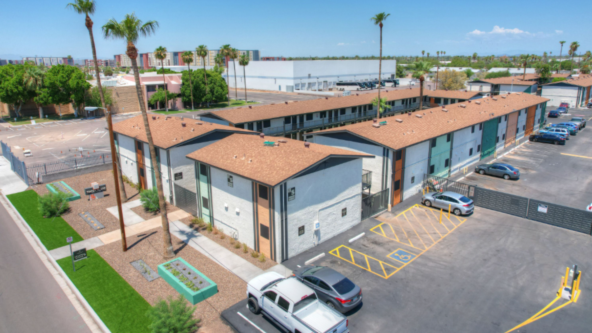 An apartment complex. 