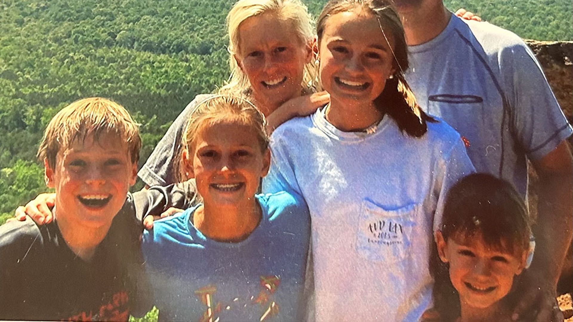 The Harrell family hiking.