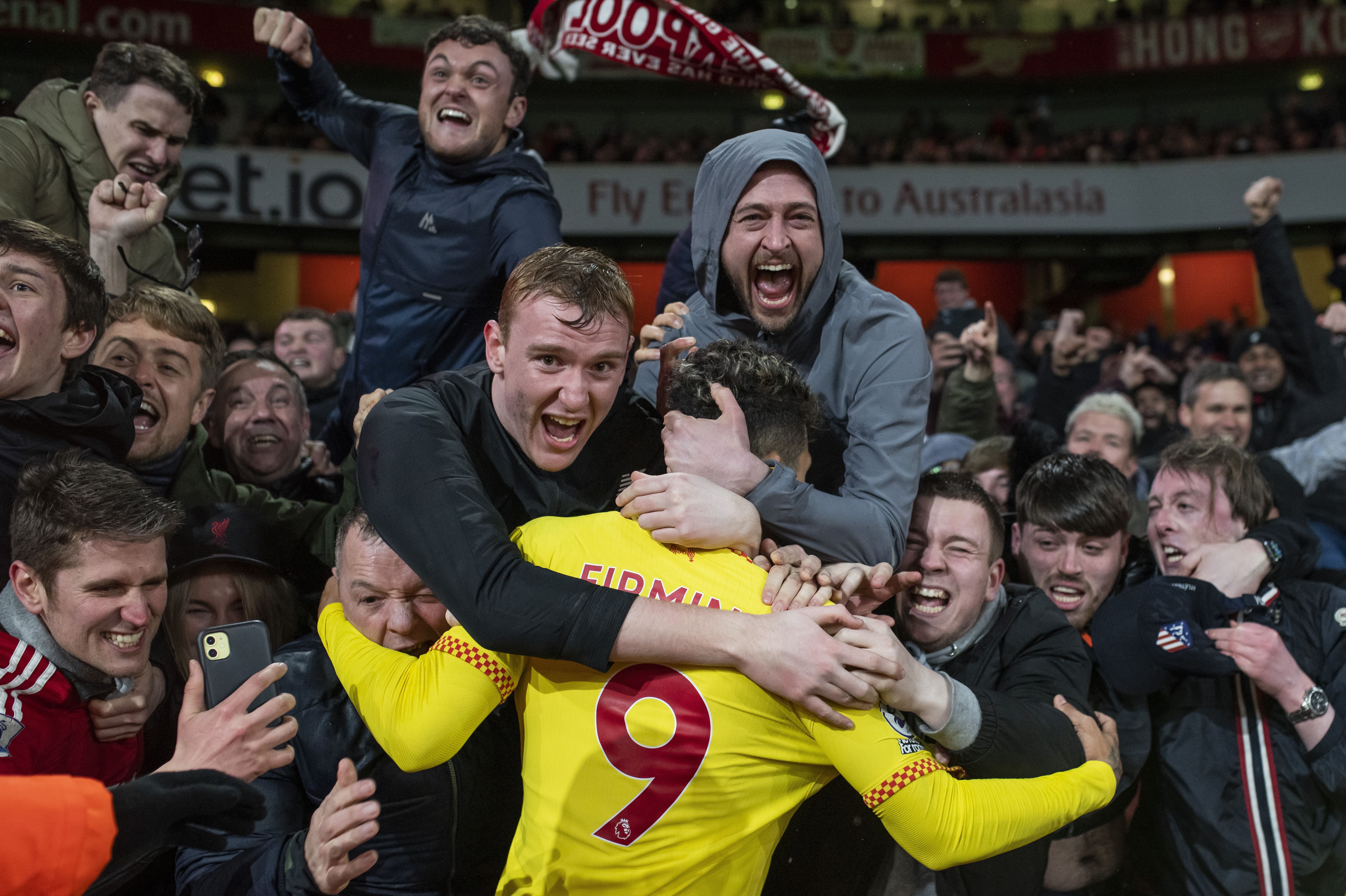 Liverpool celebrating