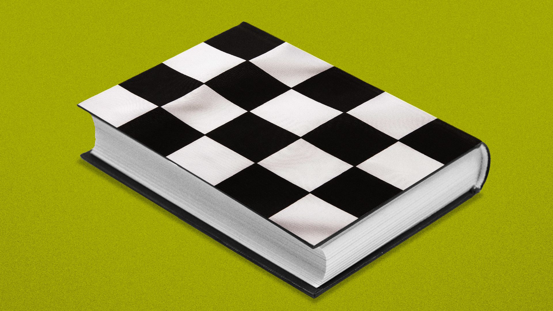 Illustration of a book with a checkered flag for the cover. 