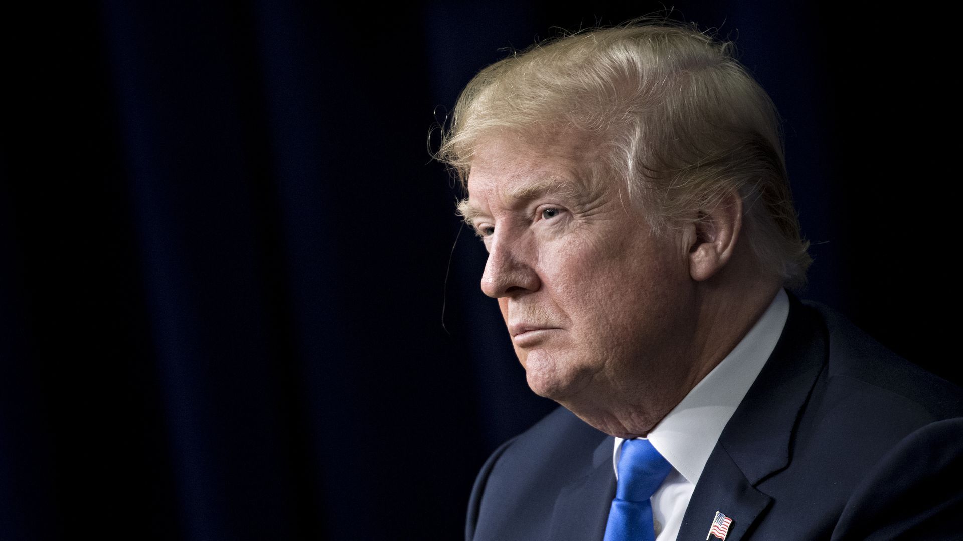 U.S. President Donald Trump listens during a discussion at the Generation Next forum. Photo: Andrew Harrer/Bloomberg via Getty Images