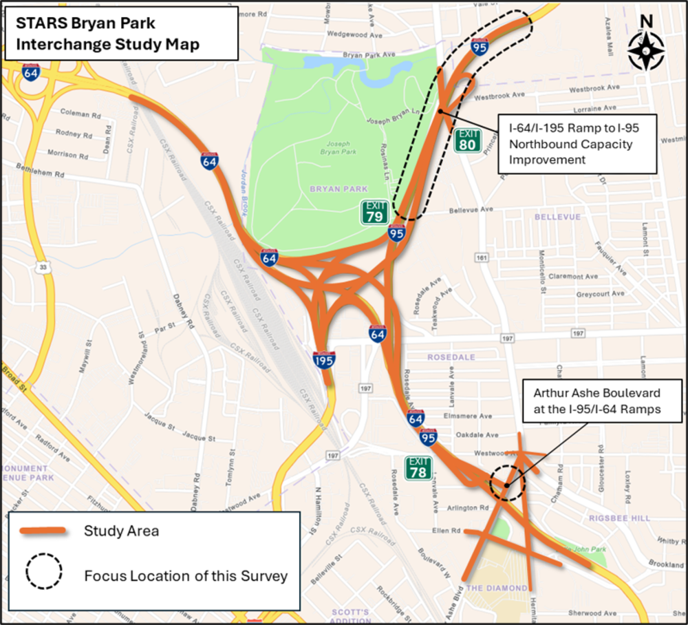 a map of the Bryan Park Interchange 