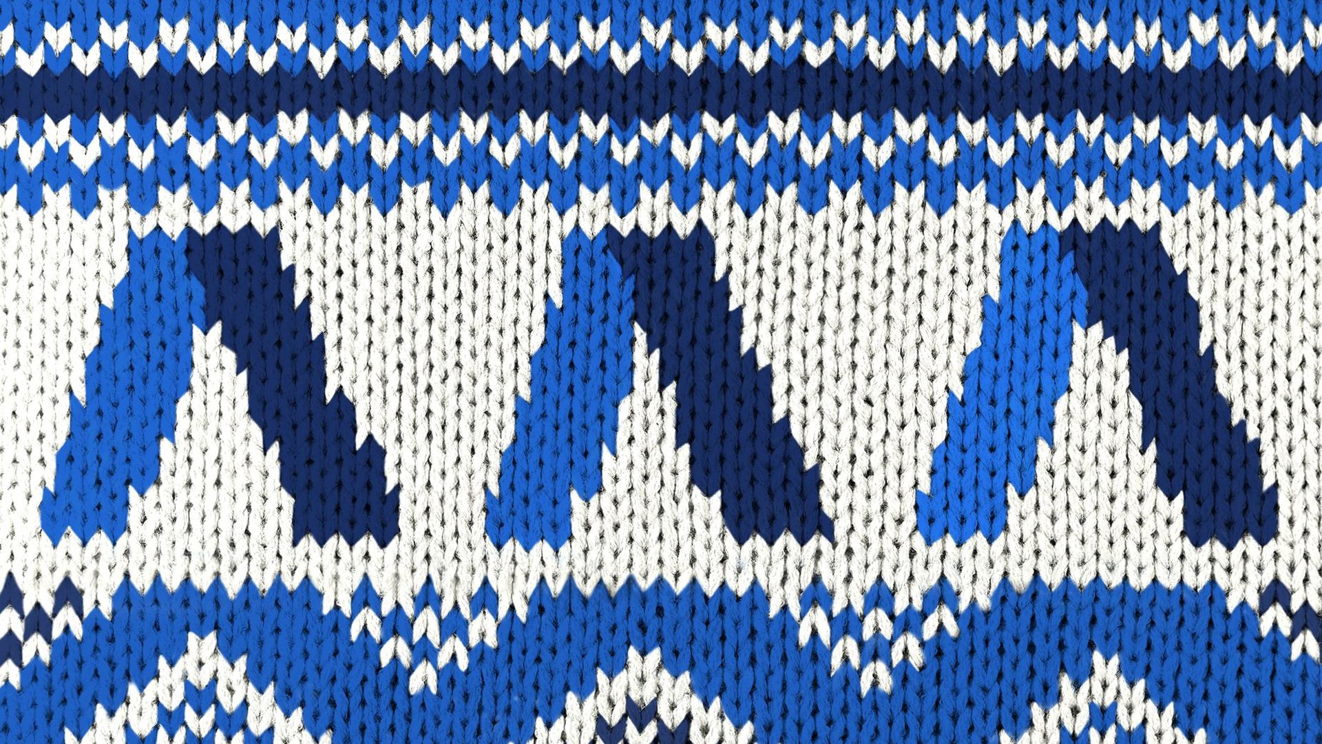 an illustration of a close up of an ugly knit holiday sweater with the axios logo on it 