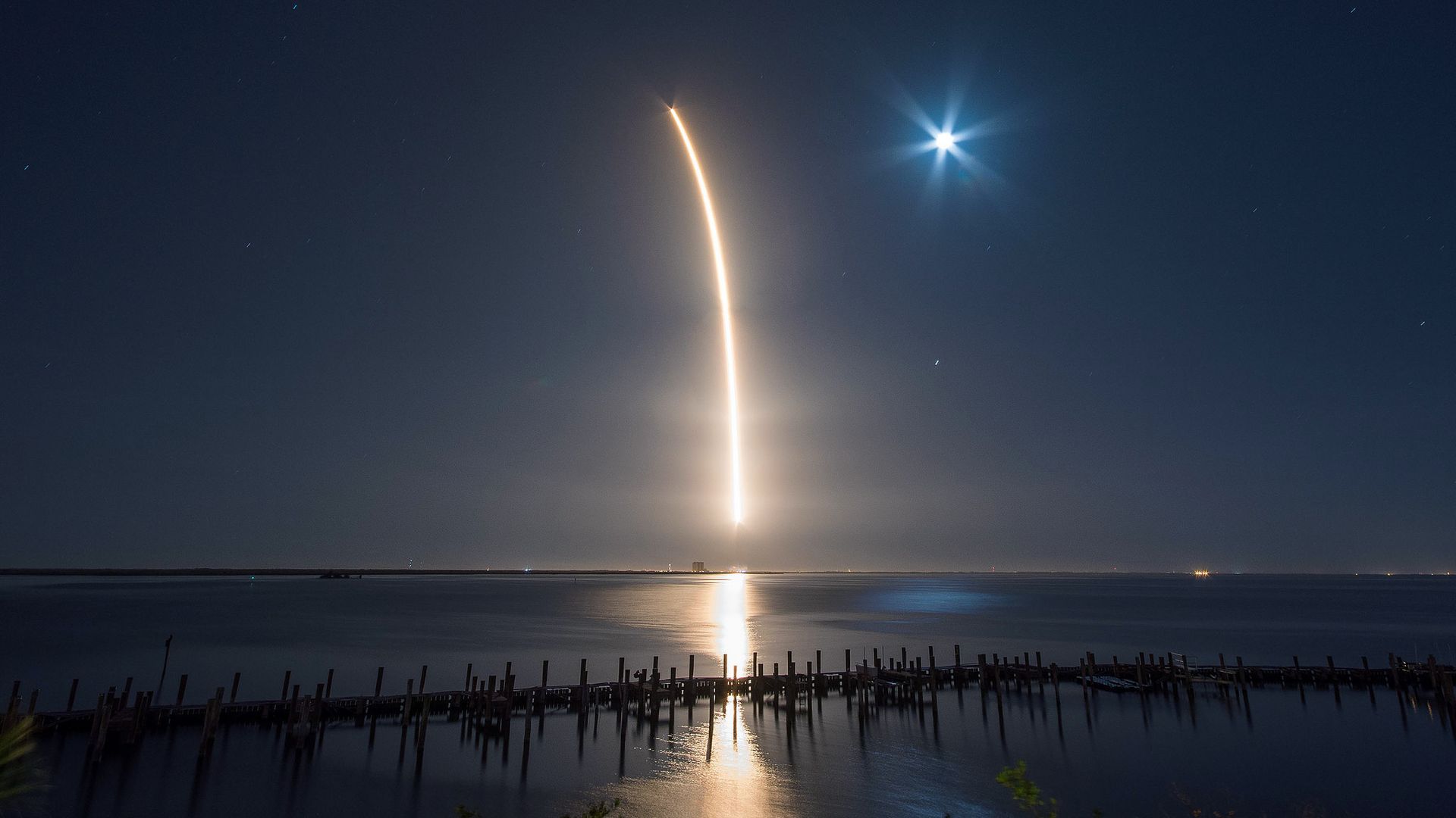 SpaceX nighttime launch on March 6, 2018.