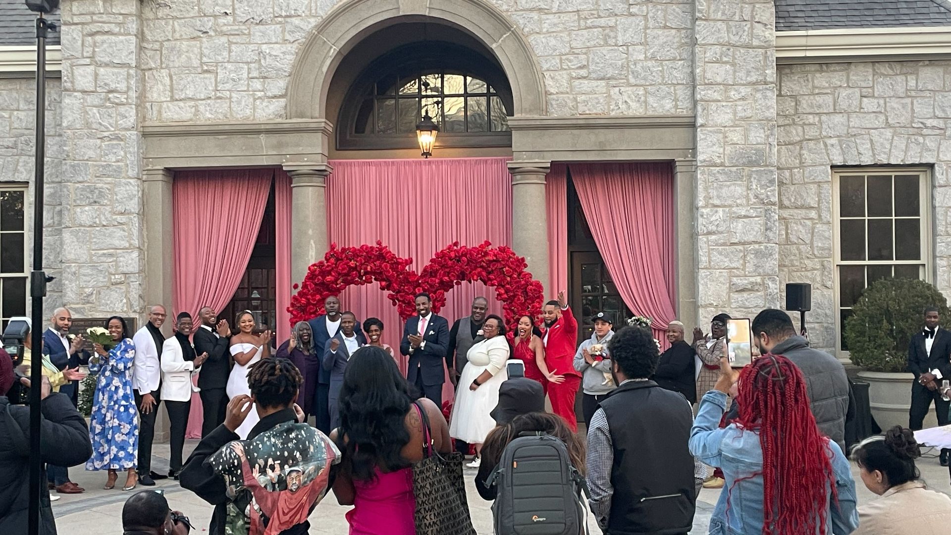 Ten couples exchanged vows, rings and kisses at Piedmont Park’s Greystone building on Valentine’s Day, courtesy of Atlanta Mayor Andre Dickens.