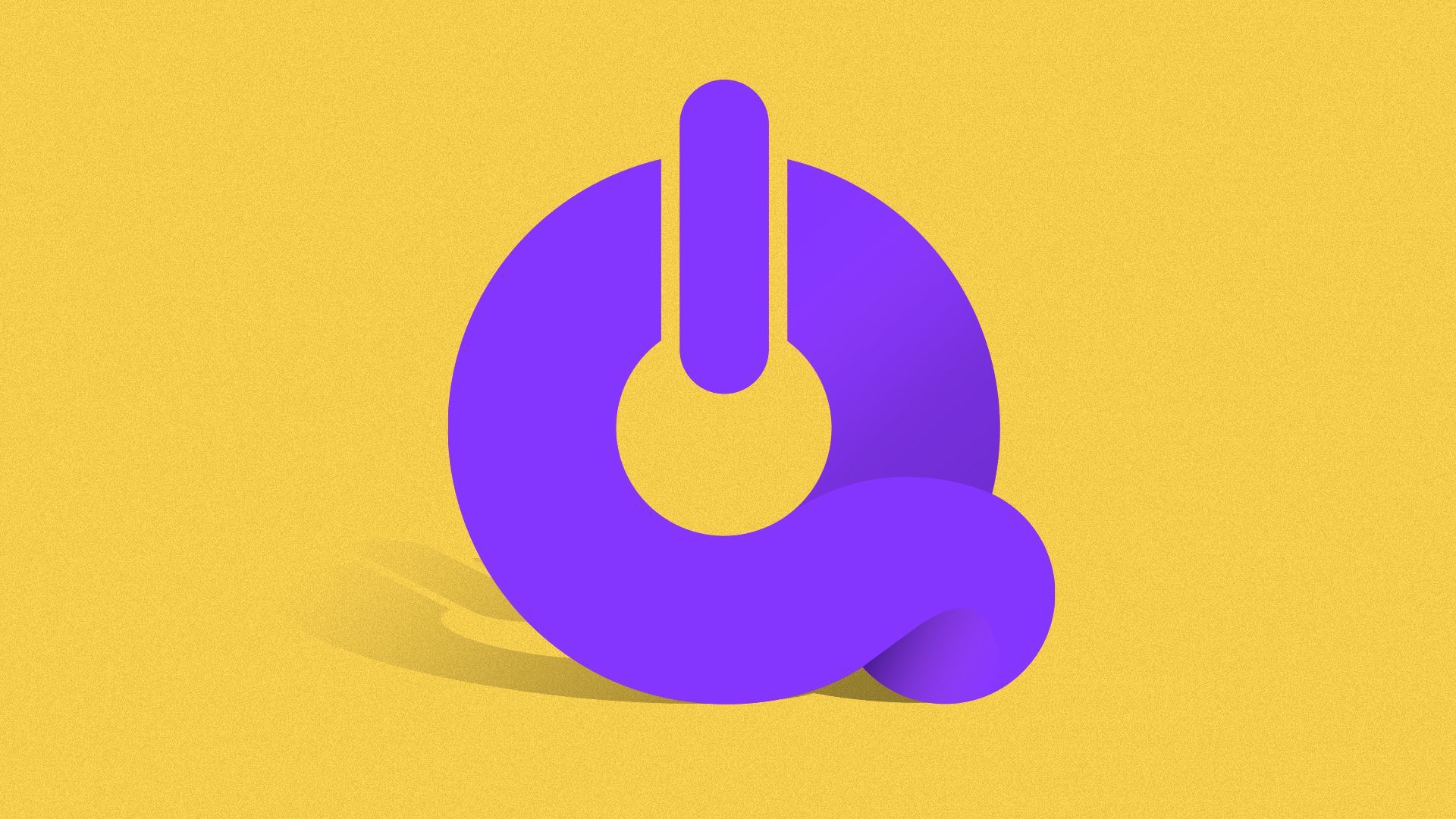 Illustration of the Quibi Q logo as a shutdown icon.