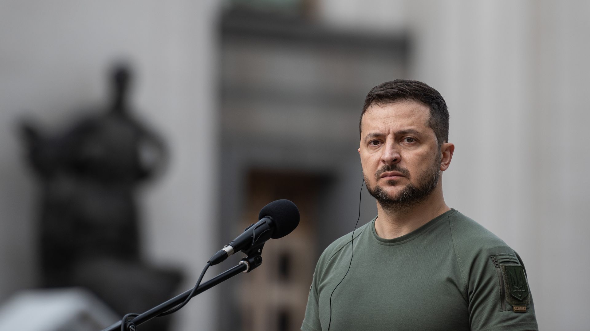 Ukrainian President Volodymyr Zelensky speaking in Kyiv in September 2022.