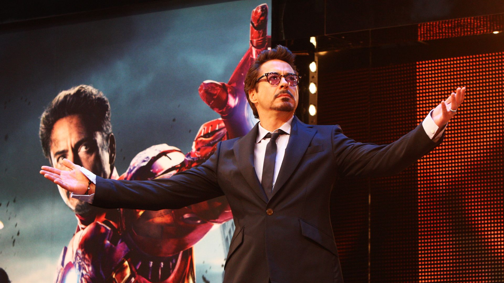 Robert Downey Jr attends the European premiere of Marvel's "Avengers."