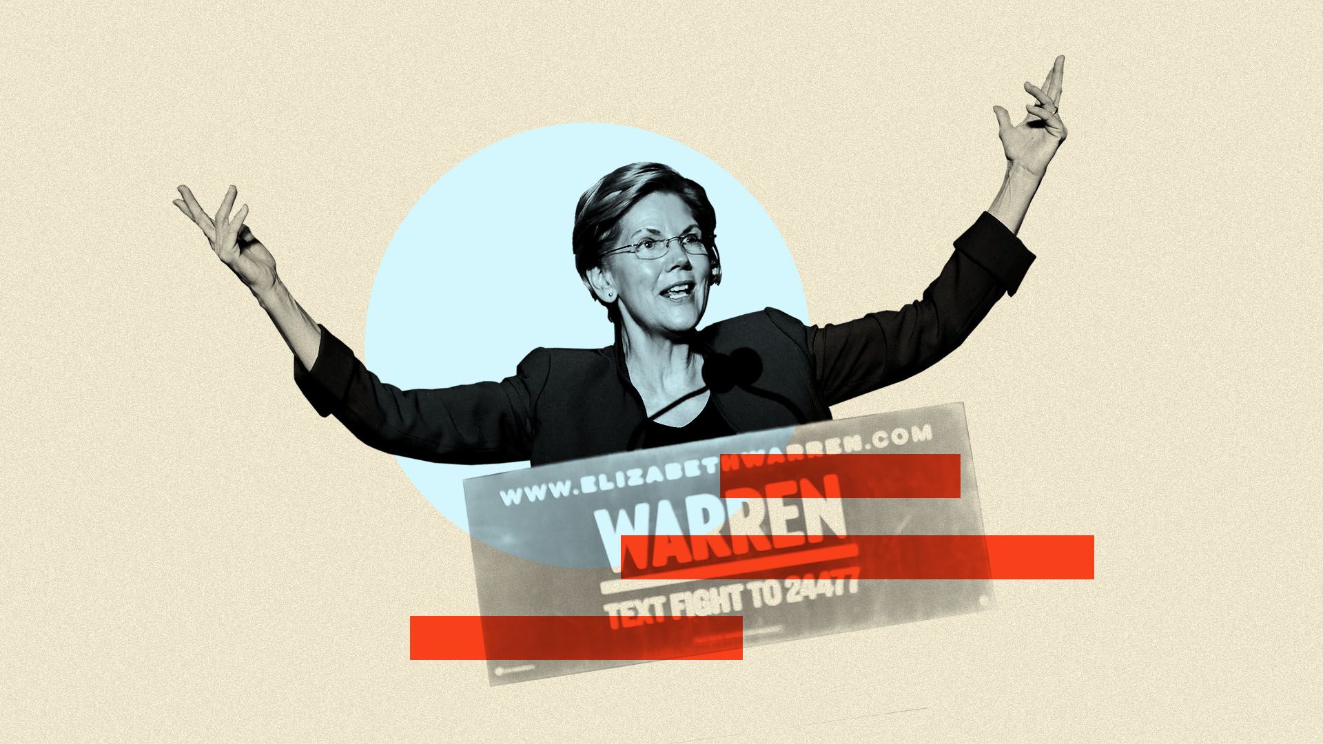 A photo illustration of Elizabeth Warren
