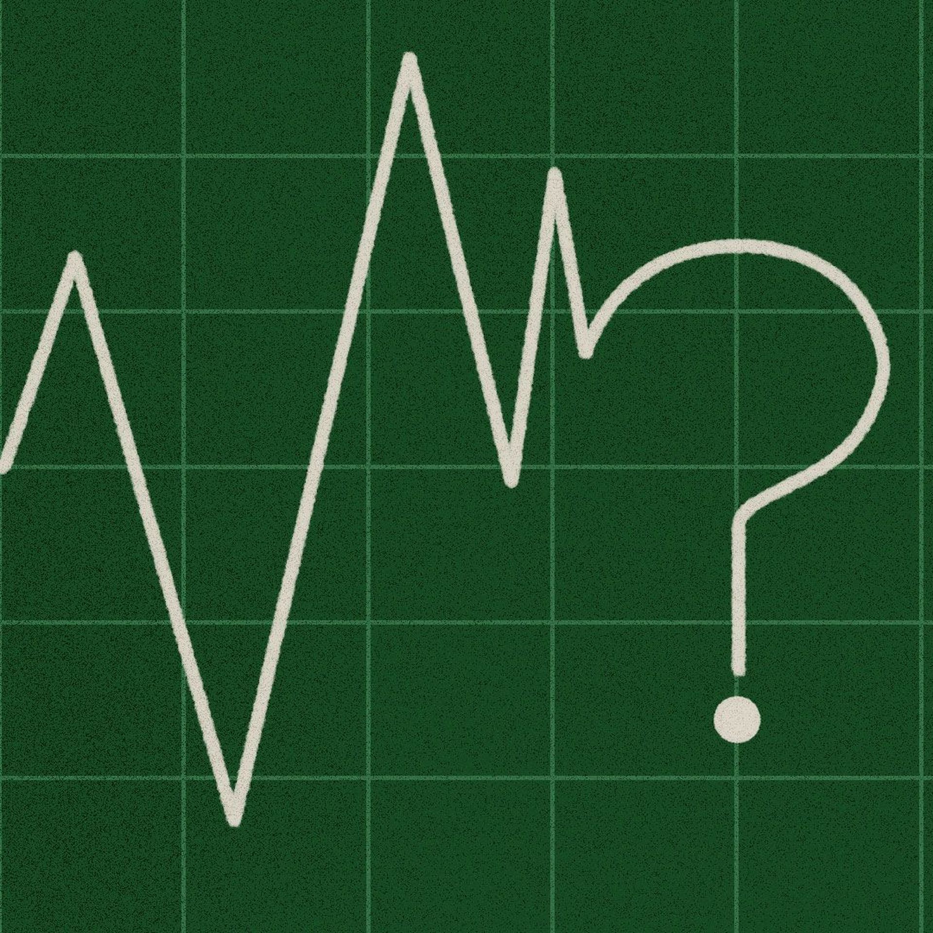 Illustration of line graph turning into a question mark