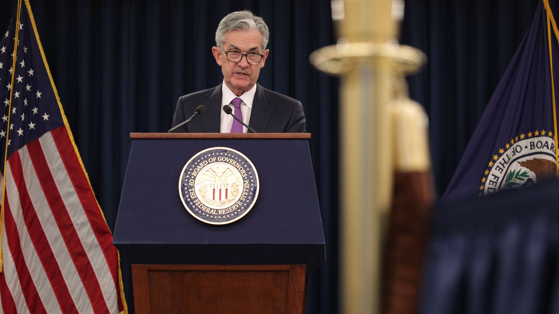 Fed chair jay powell at a press conference