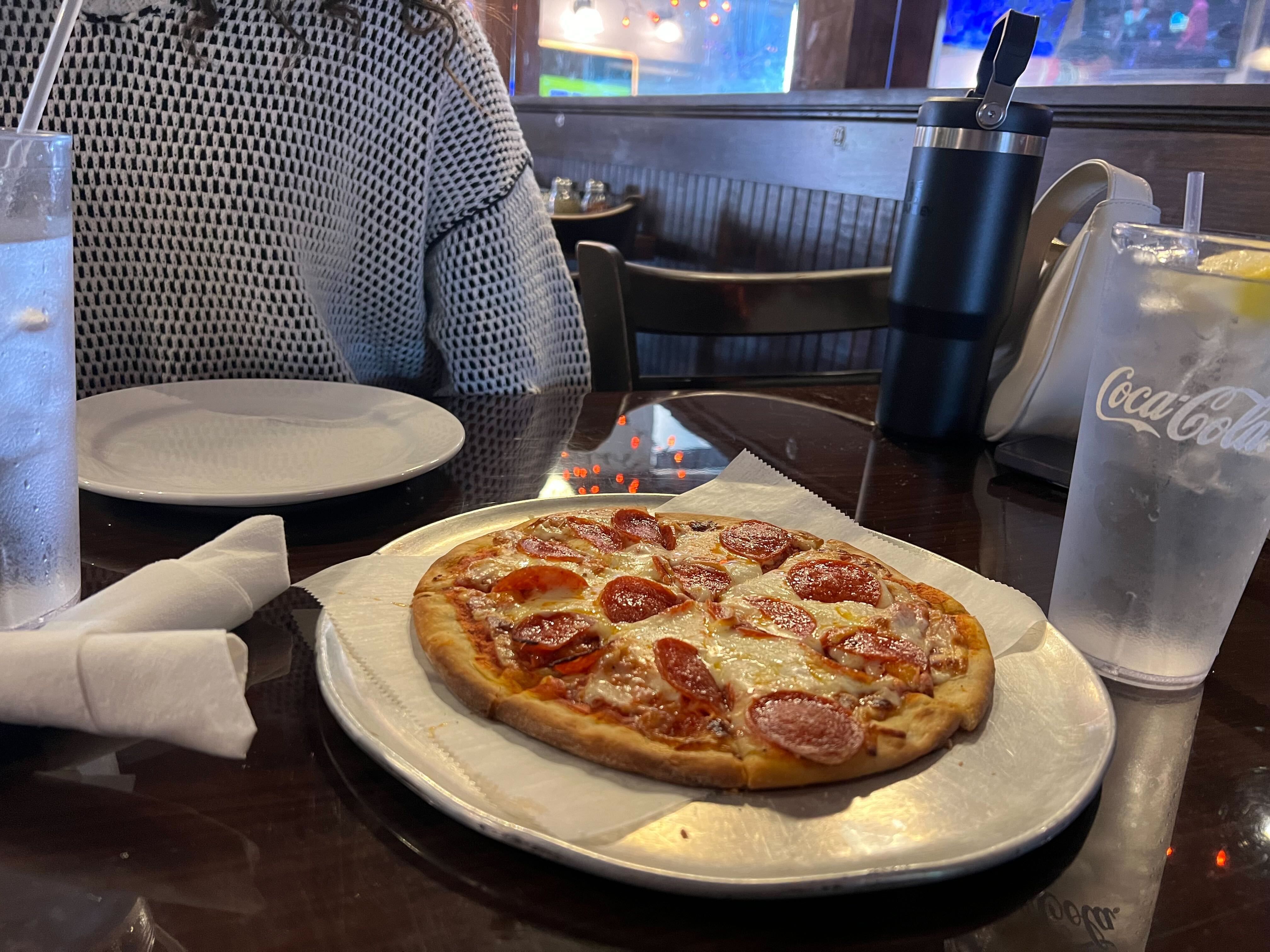 Pizza on a table