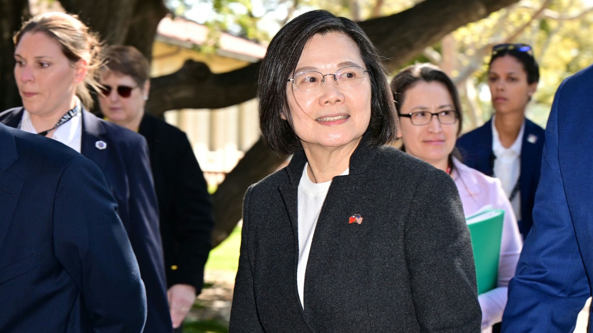 Taiwanese President Tsai Ing-wen at the Ronald Reagan Presidential Library in Simi Valley, California, on April 5.