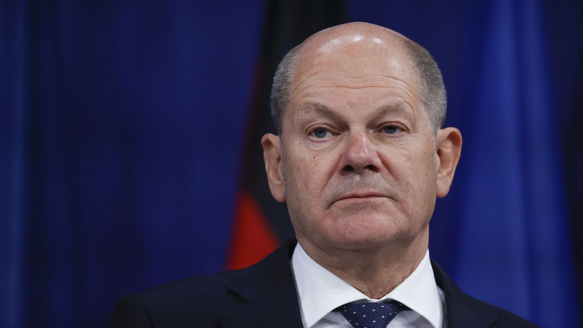 German Chancellor Olaf Scholz at a meeting in Berlin